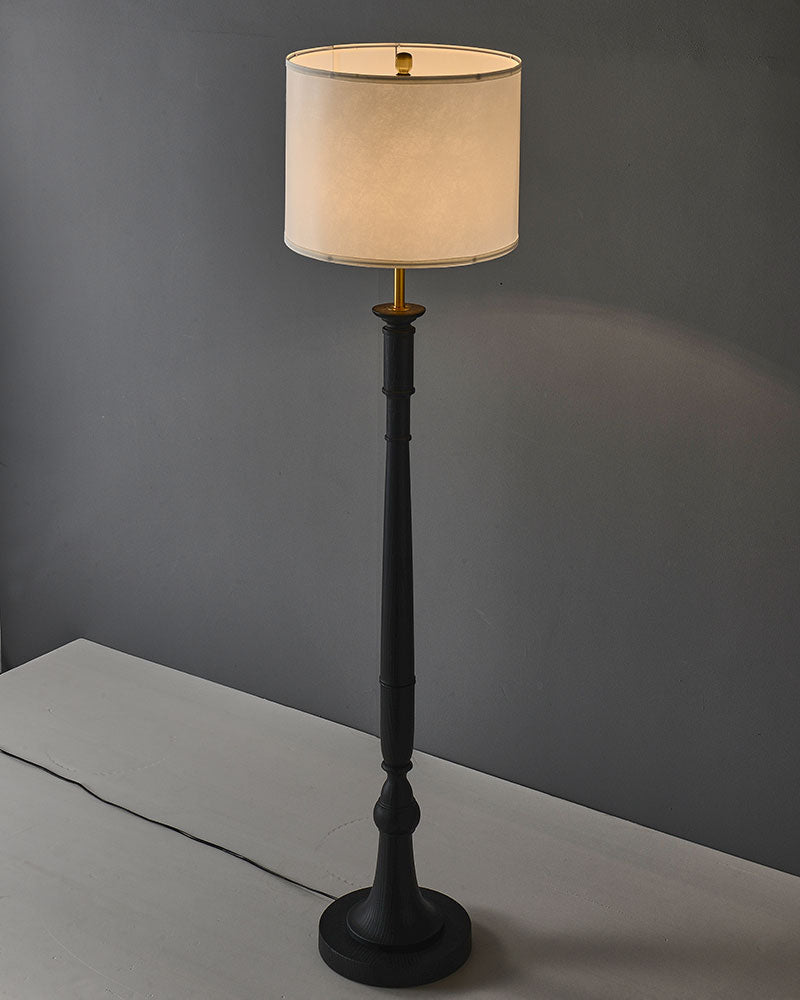 Colter Carved Wood Floor Lamp