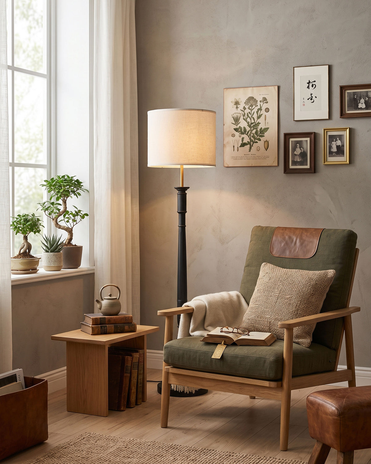 Colter Carved Wood Floor Lamp