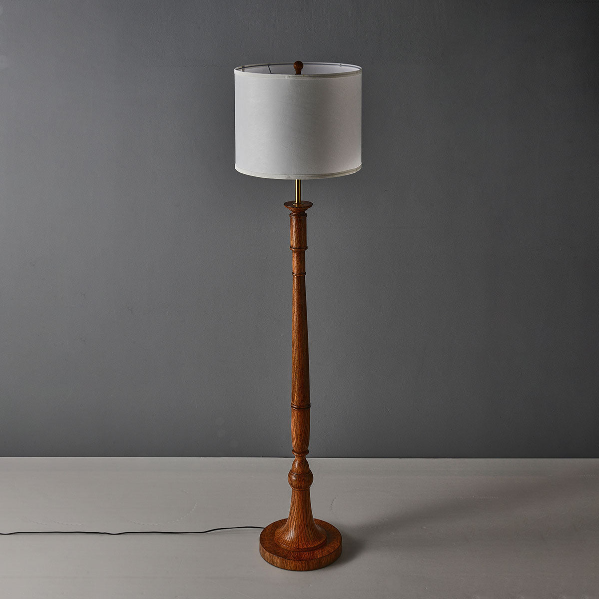Colter Carved Wood Floor Lamp