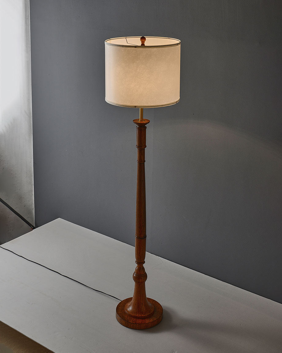 Colter Carved Wood Floor Lamp