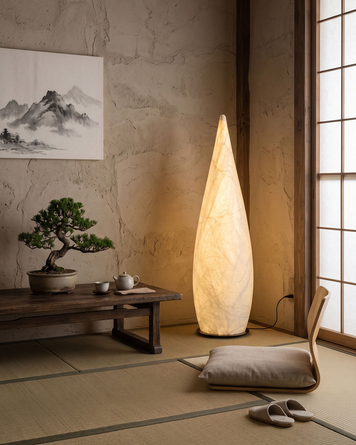 Corvus Mulberry Silk Floor Lamp