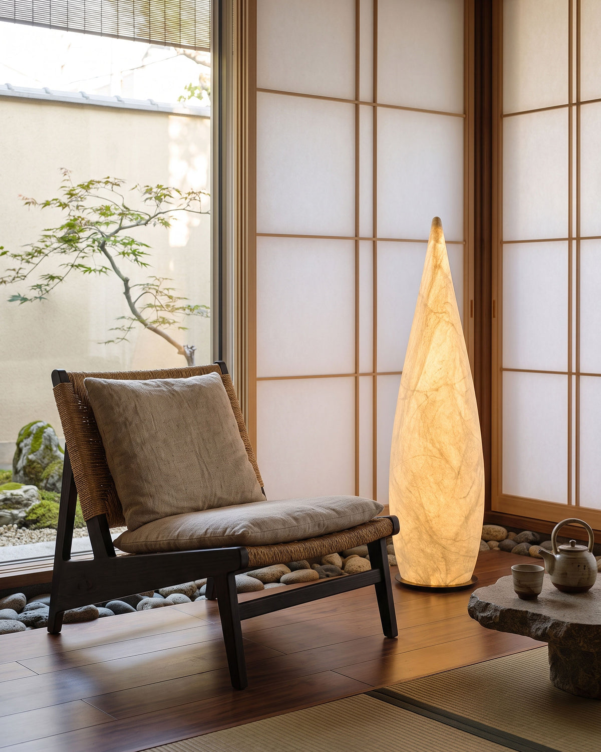 Corvus Mulberry Silk Floor Lamp