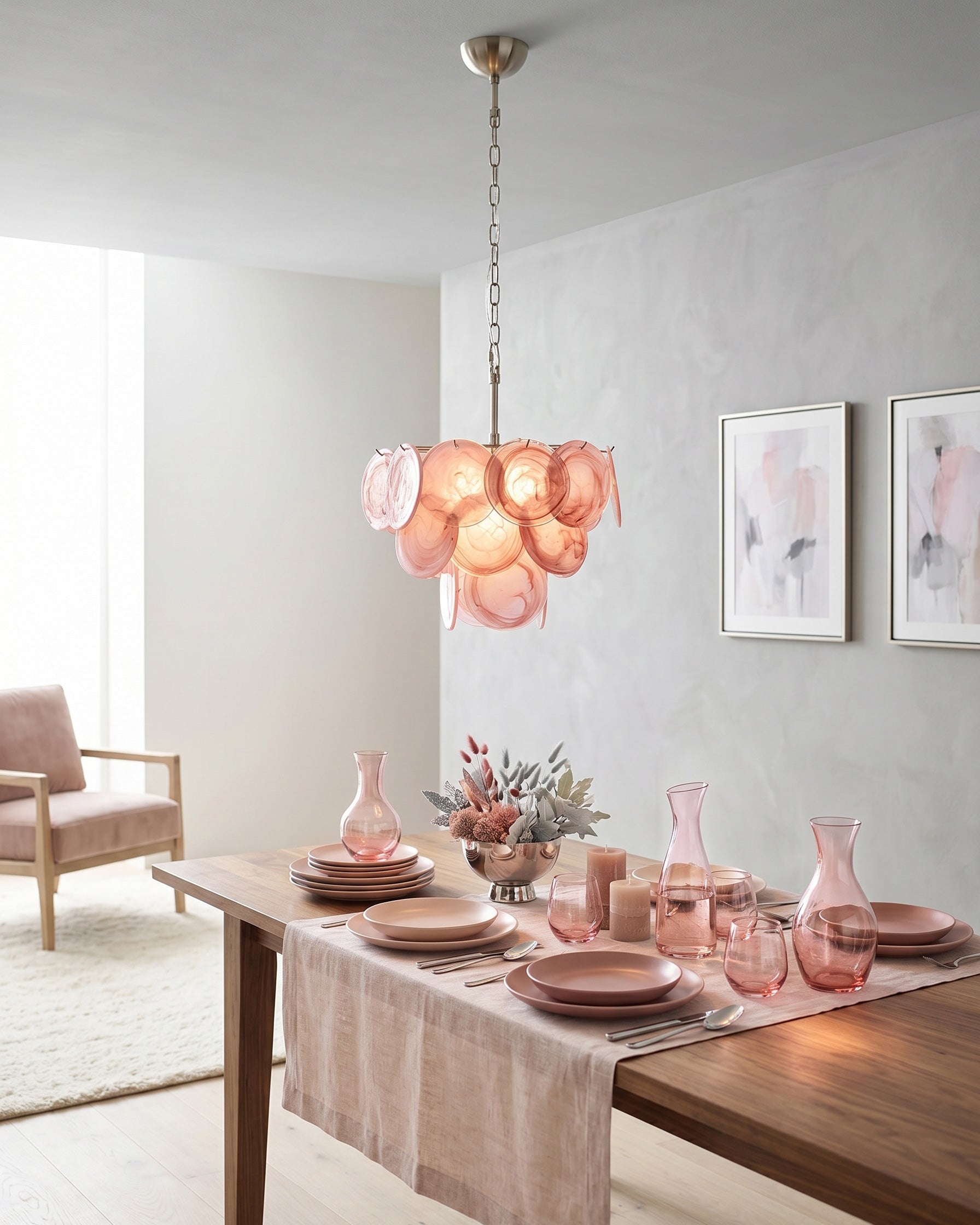 Cressida Glass Disk Chandelier