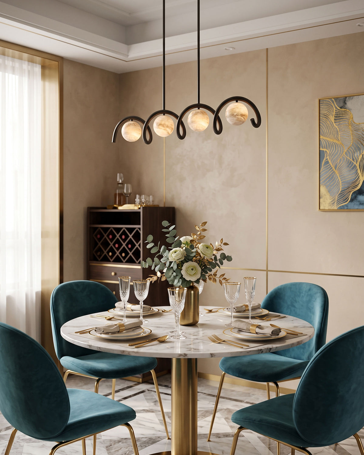 Crispin Wave Globe Chandelier