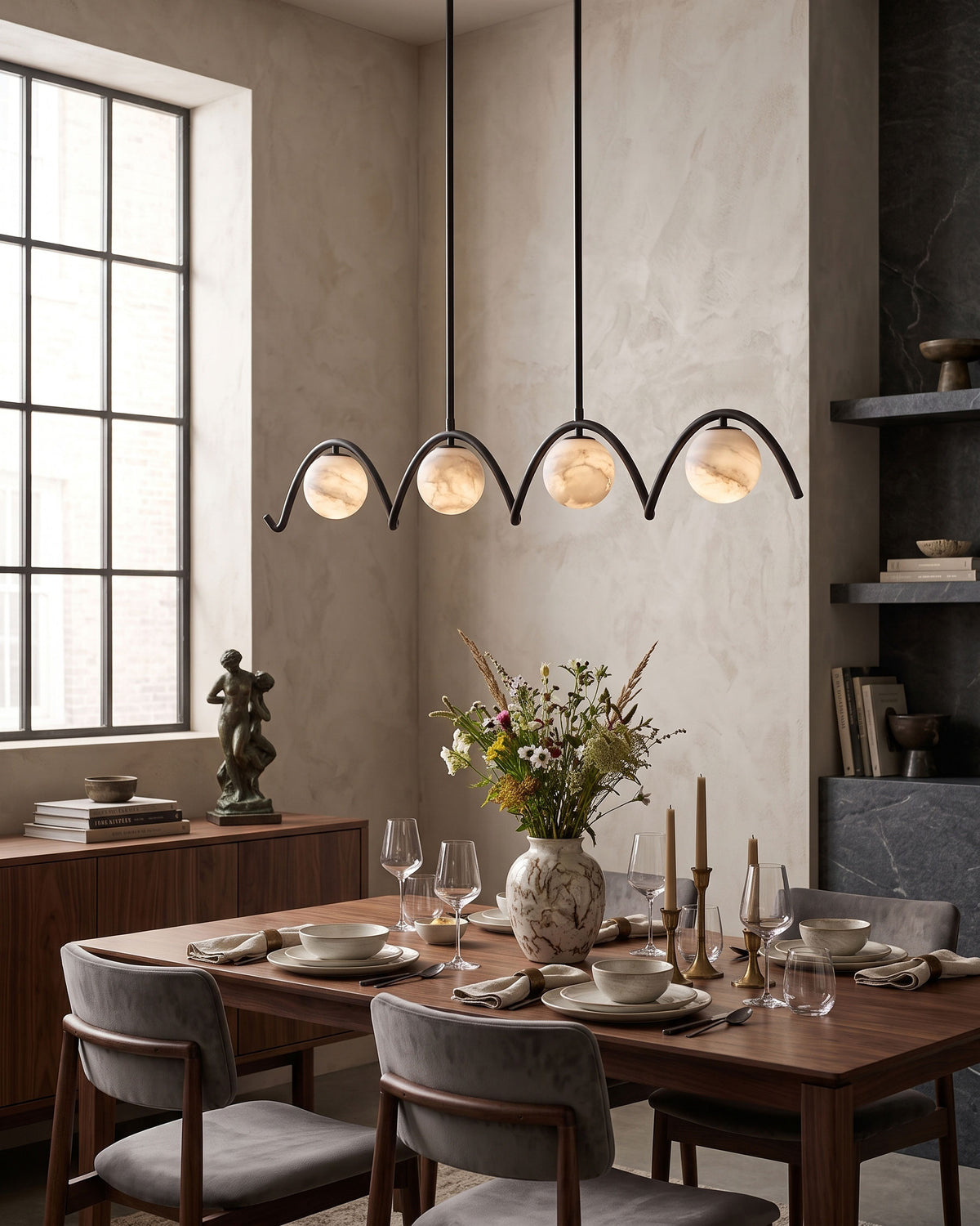Crispin Wave Globe Chandelier
