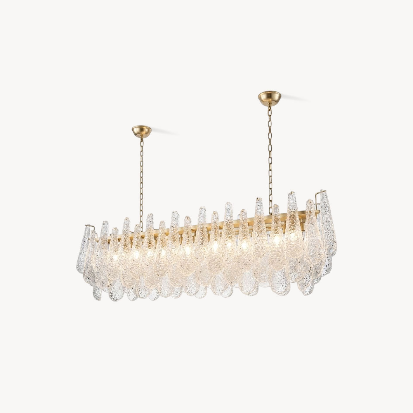 Darby Hammered Glass Linear Chandelier