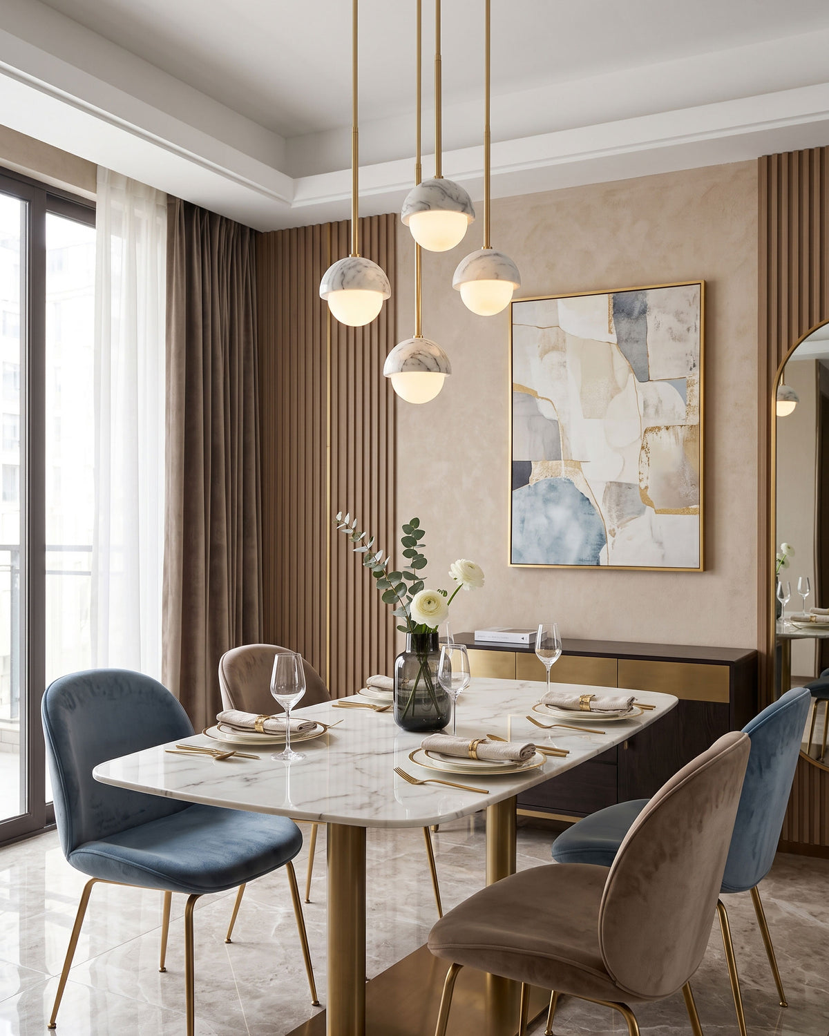 Devereux Marble Globe Pendant Light