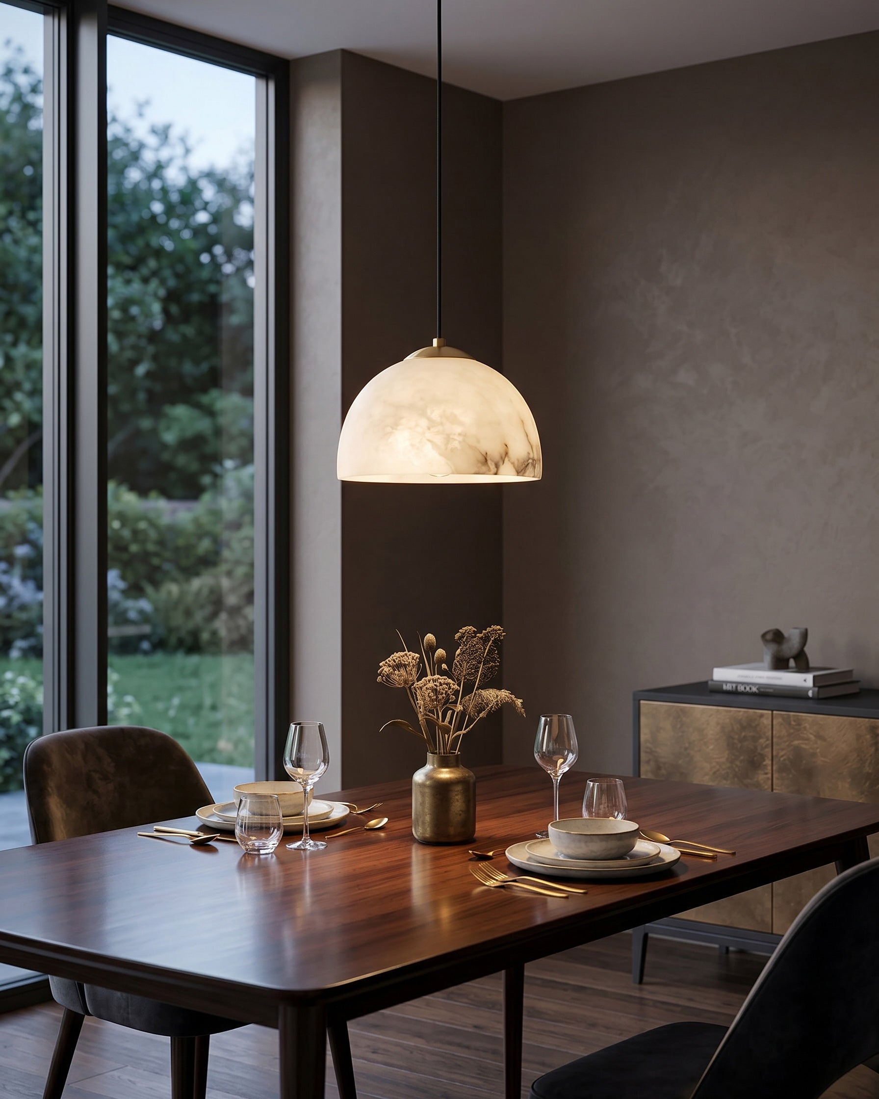 Eamon Alabaster Dome Pendant Lamp