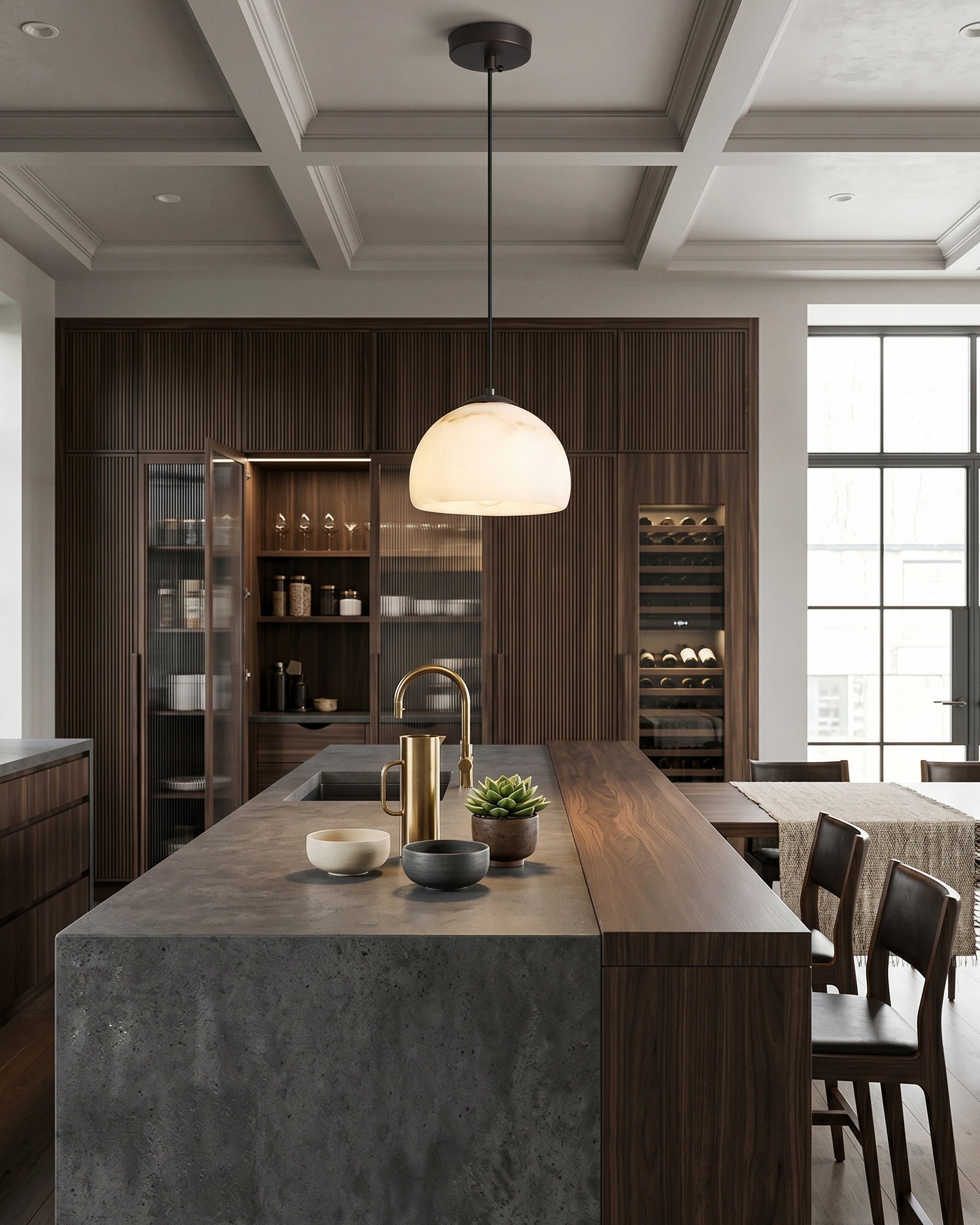Eamon Alabaster Dome Pendant Lamp