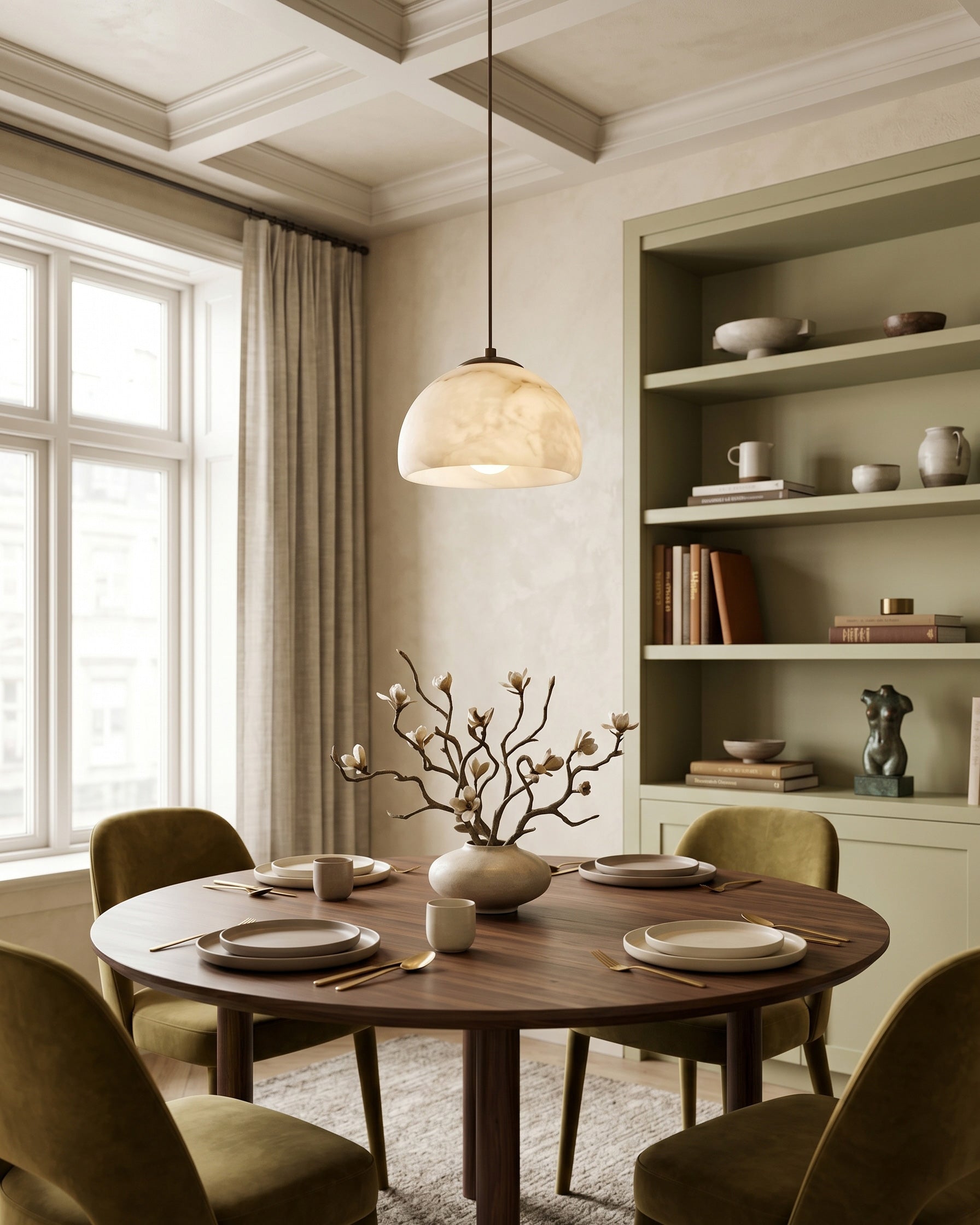 Eamon Alabaster Dome Pendant Lamp