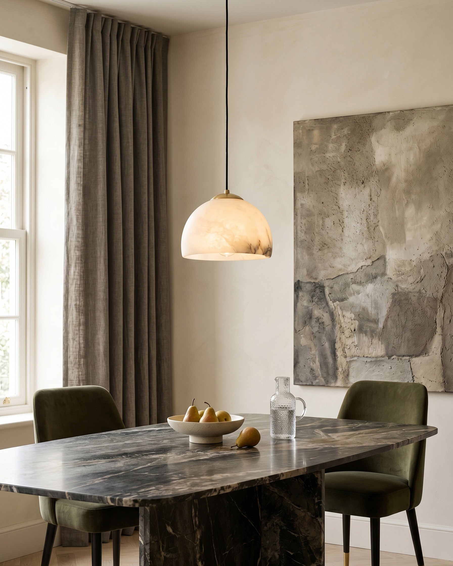 Eamon Alabaster Dome Pendant Lamp