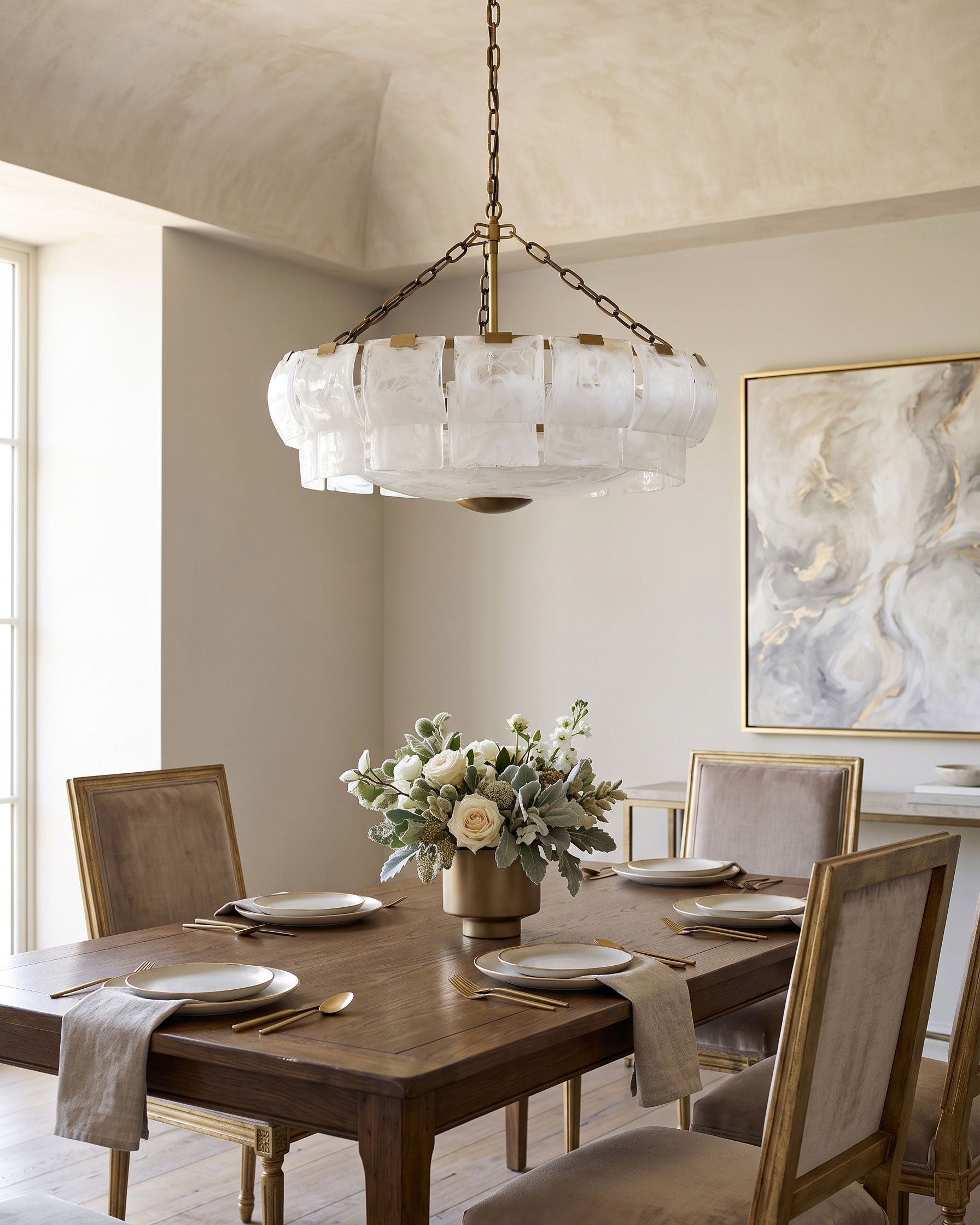 Eldon Textured Glass Chandelier