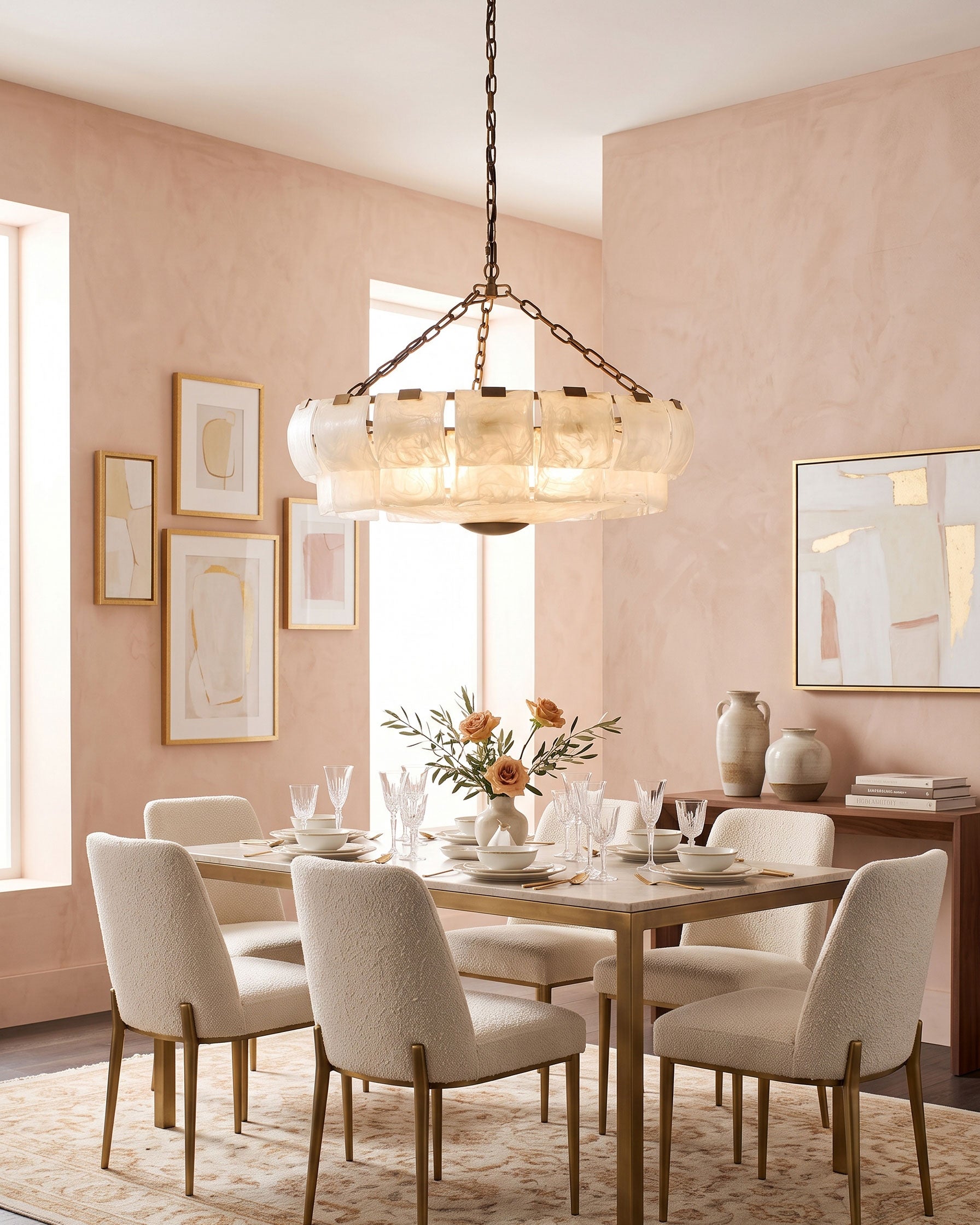 Eldon Textured Glass Chandelier