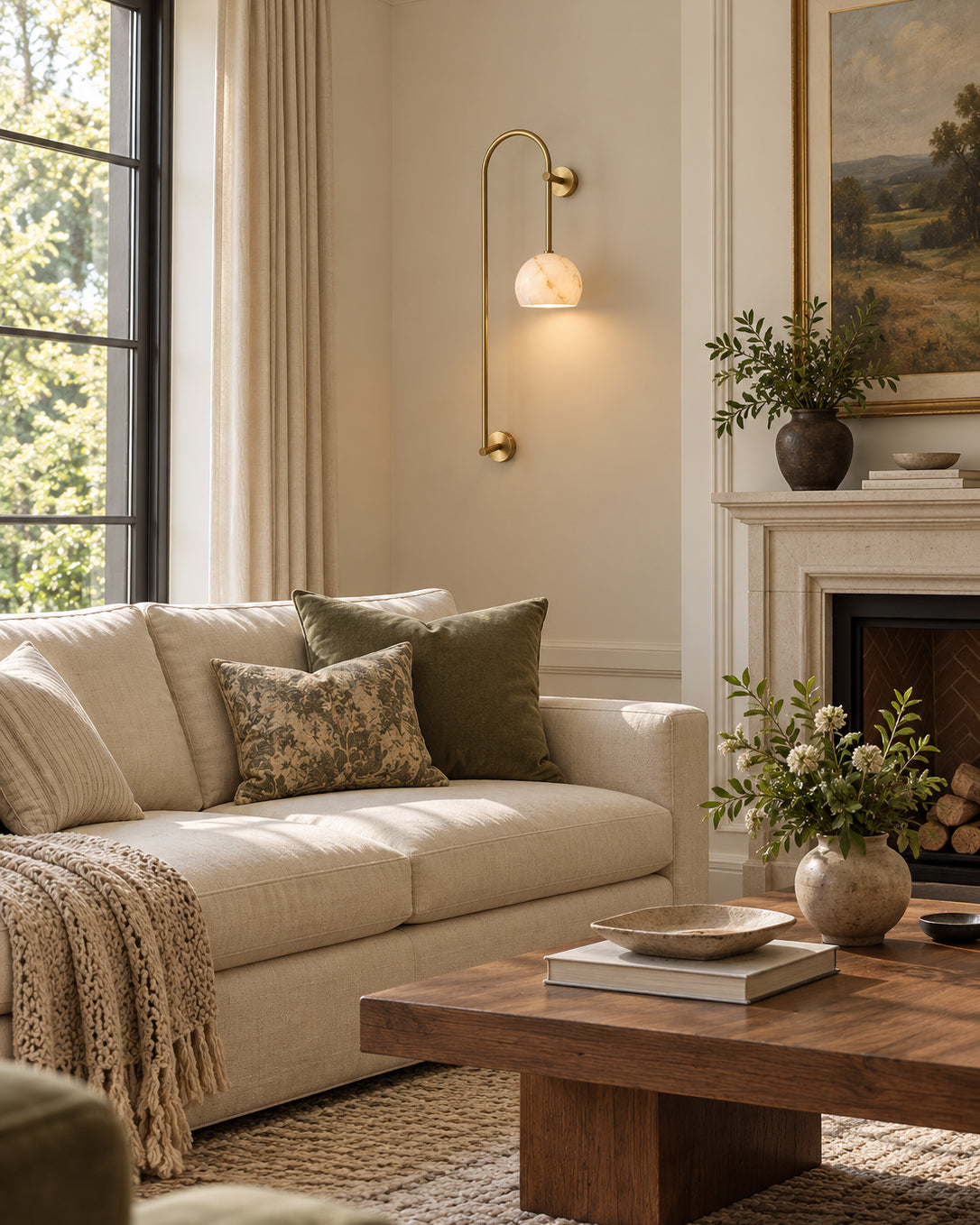 مصباح Eleni جداري من الألباستر
