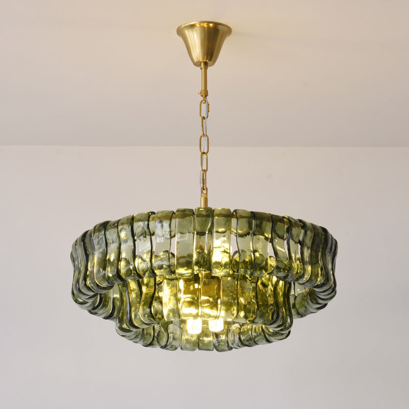 Ellington Moss Textured Glass Chandelier