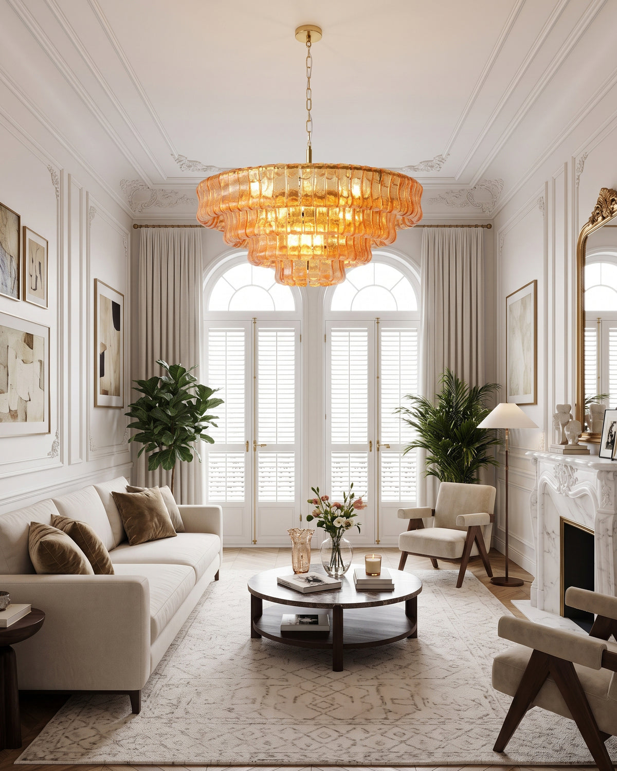 Ellington Moss Textured Glass Chandelier