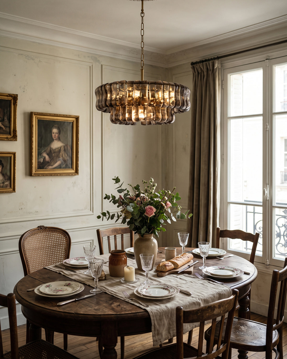 Ellington Moss Textured Glass Chandelier