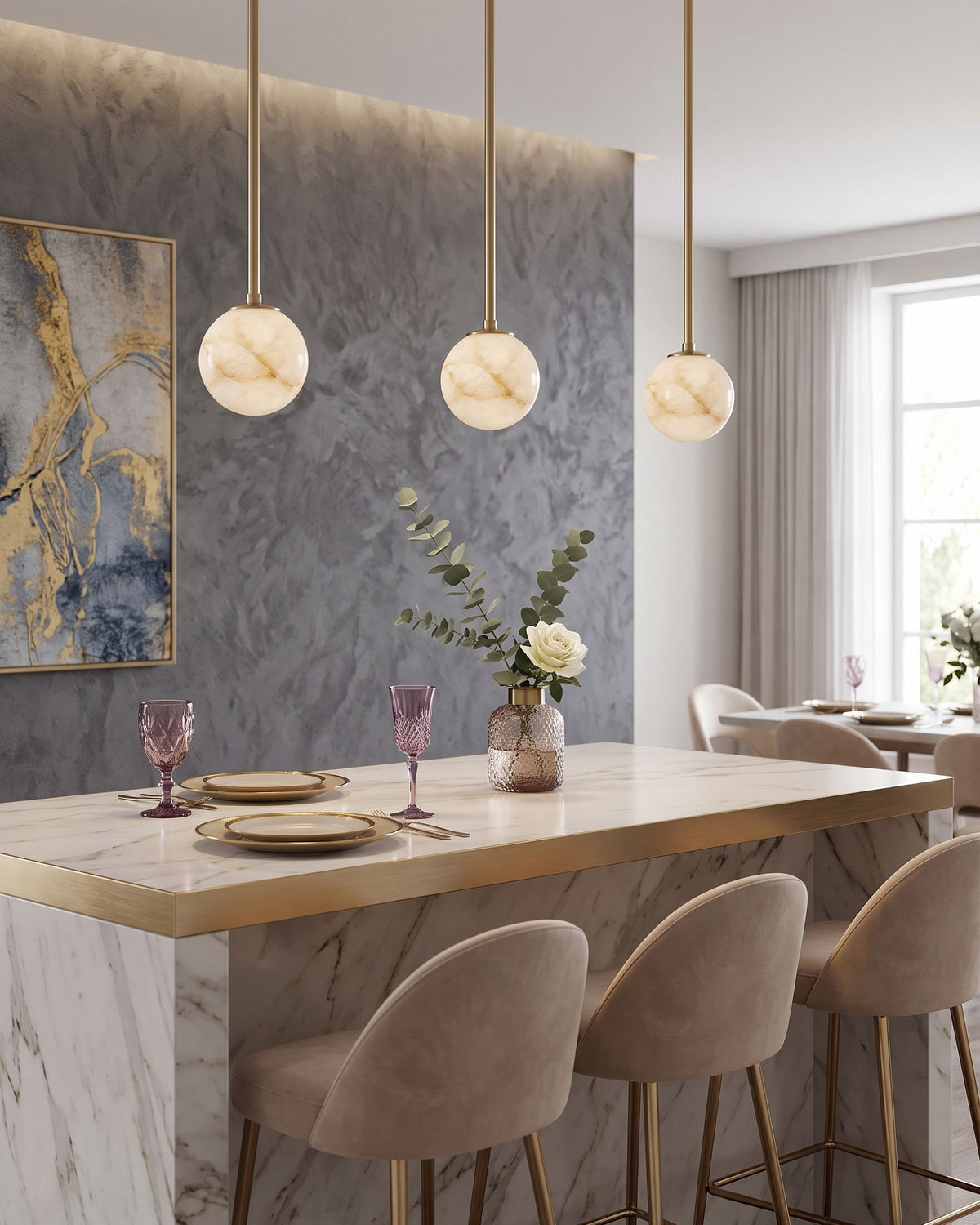 Enoch Natural Alabaster Pendant Light