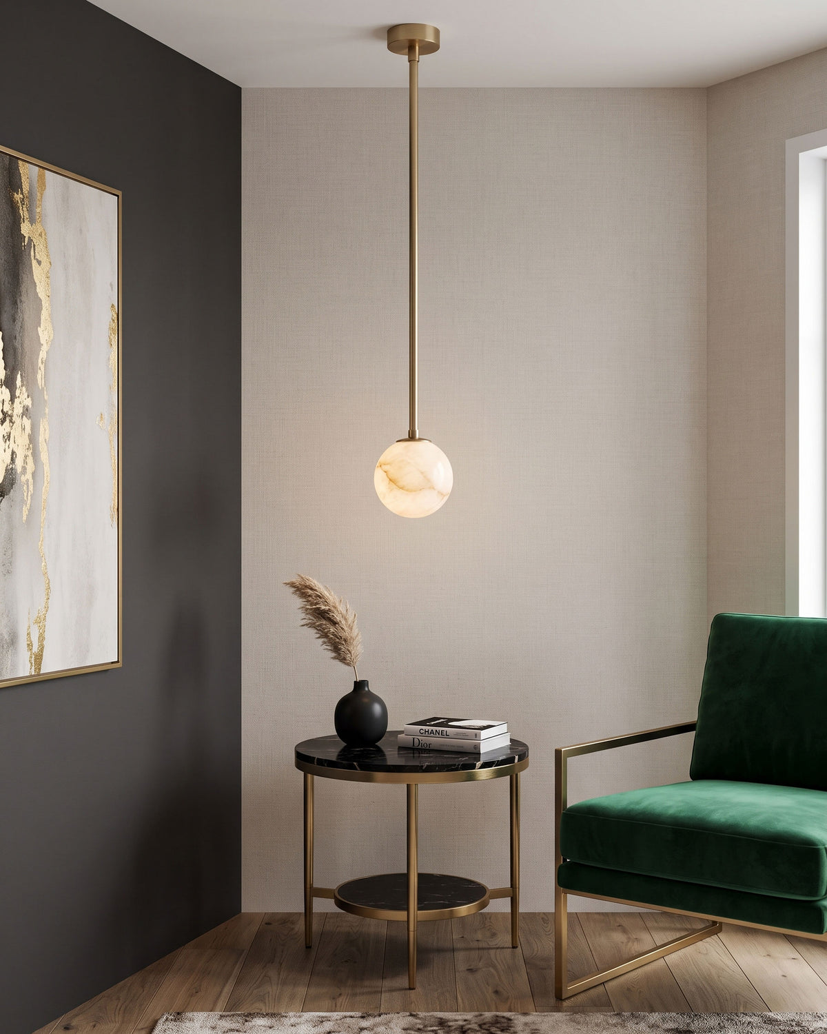 Enoch Natural Alabaster Pendant Light