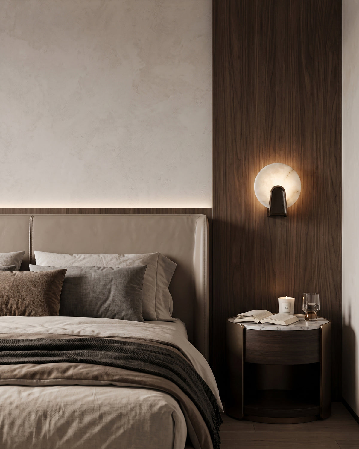 Aplique de pared Ephraim Circle de alabastro