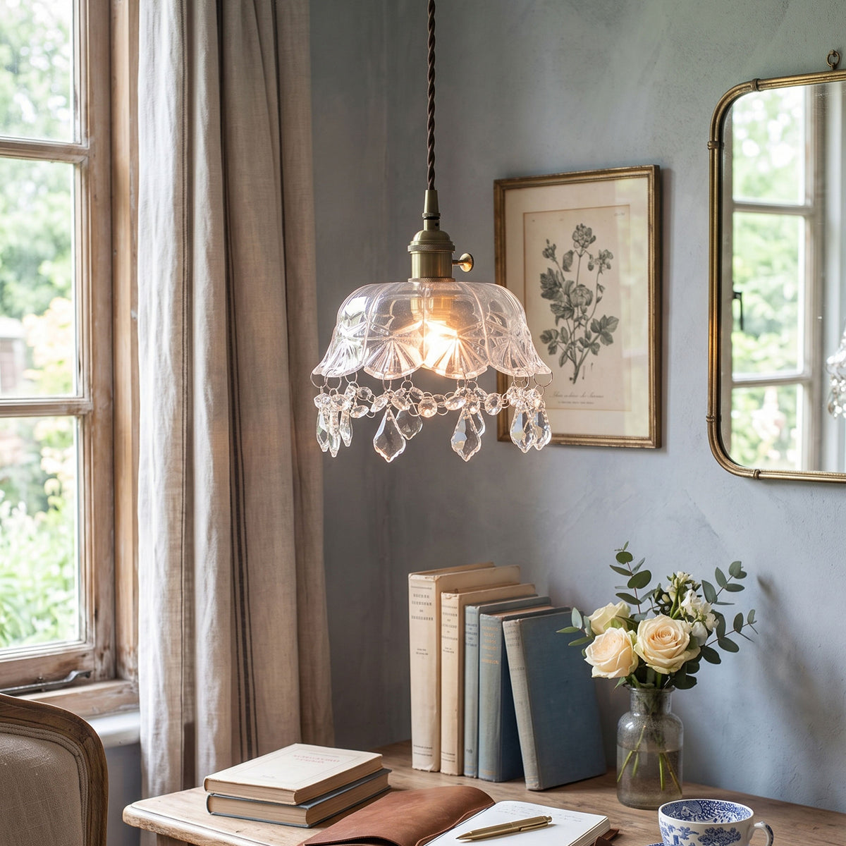 Lampada a sospensione Evelina Crystal