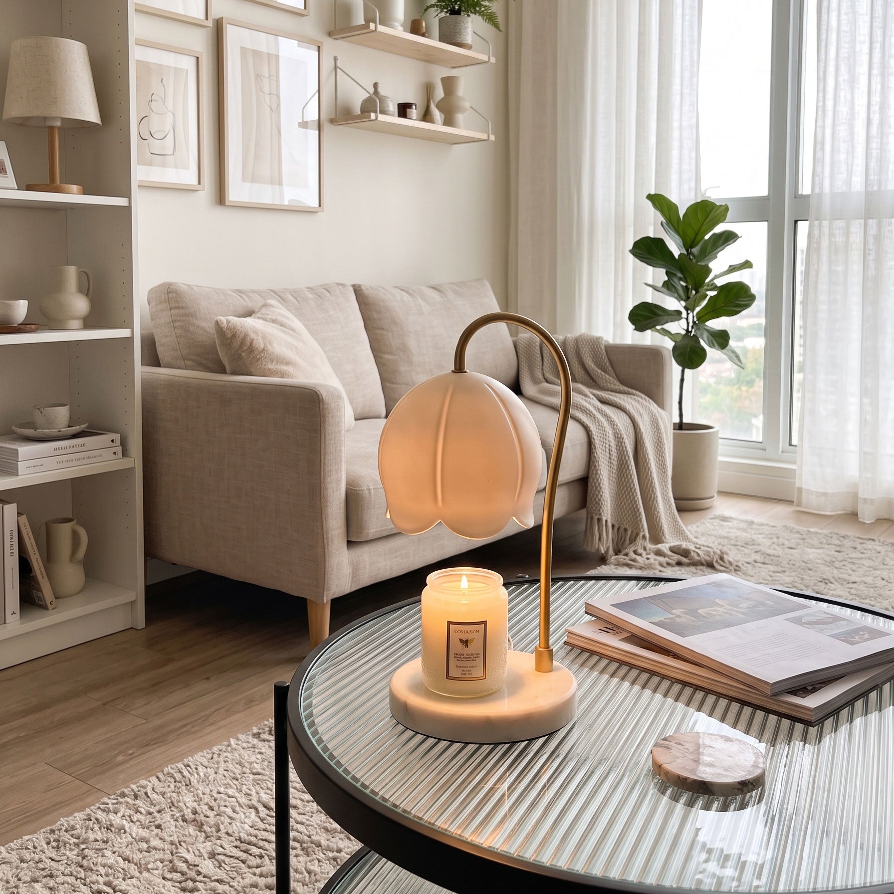 Fia Elegant Curved Table Lamp