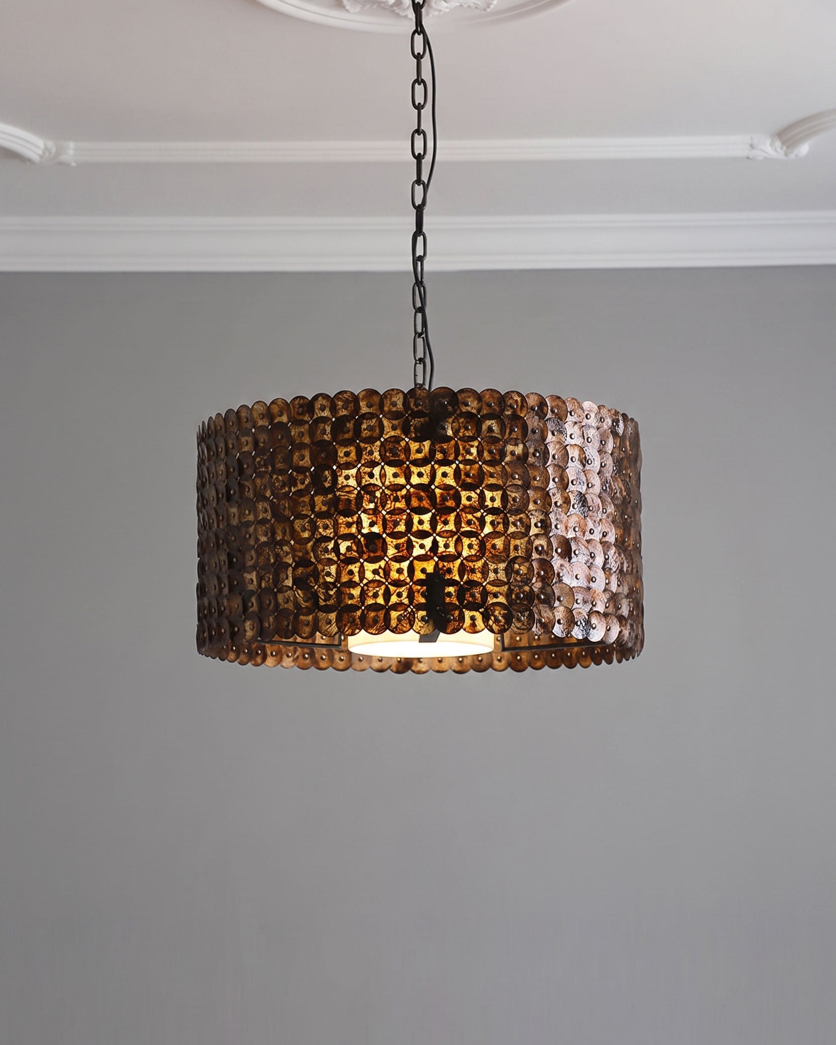 Finnick Rustic Disc Pendant Light