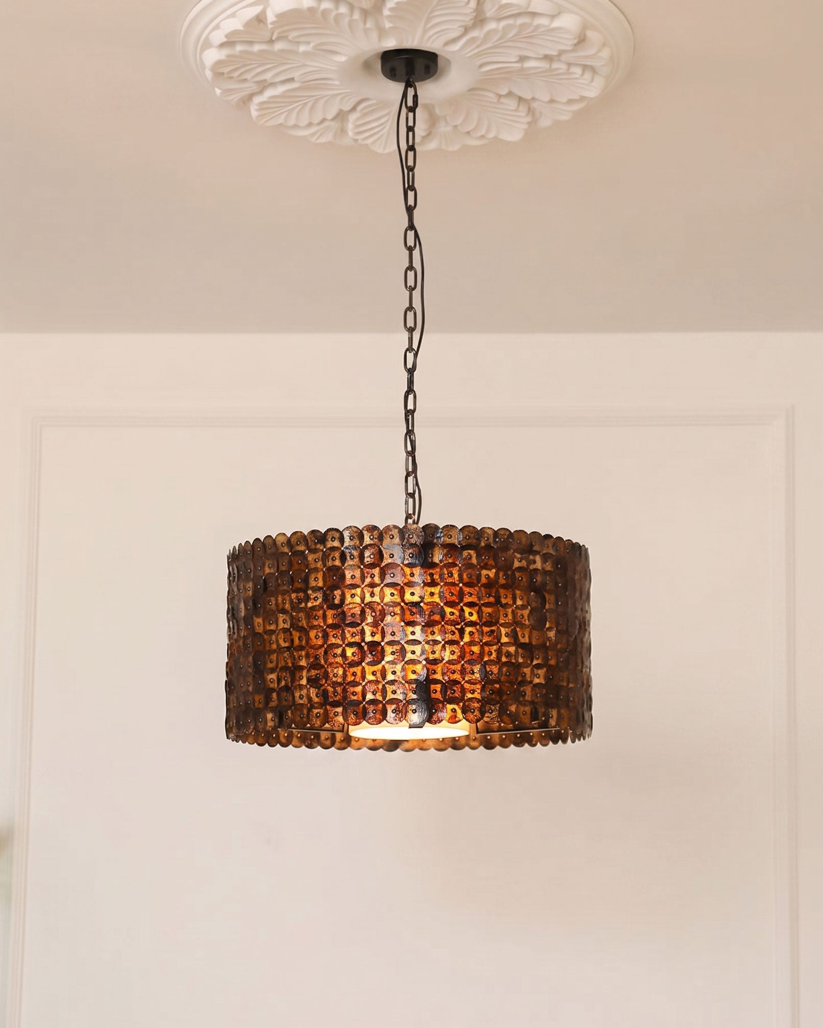 Finnick Rustic Disc Pendant Light