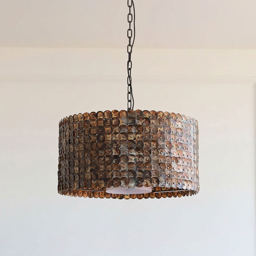 Finnick Rustic Disc Pendant Light