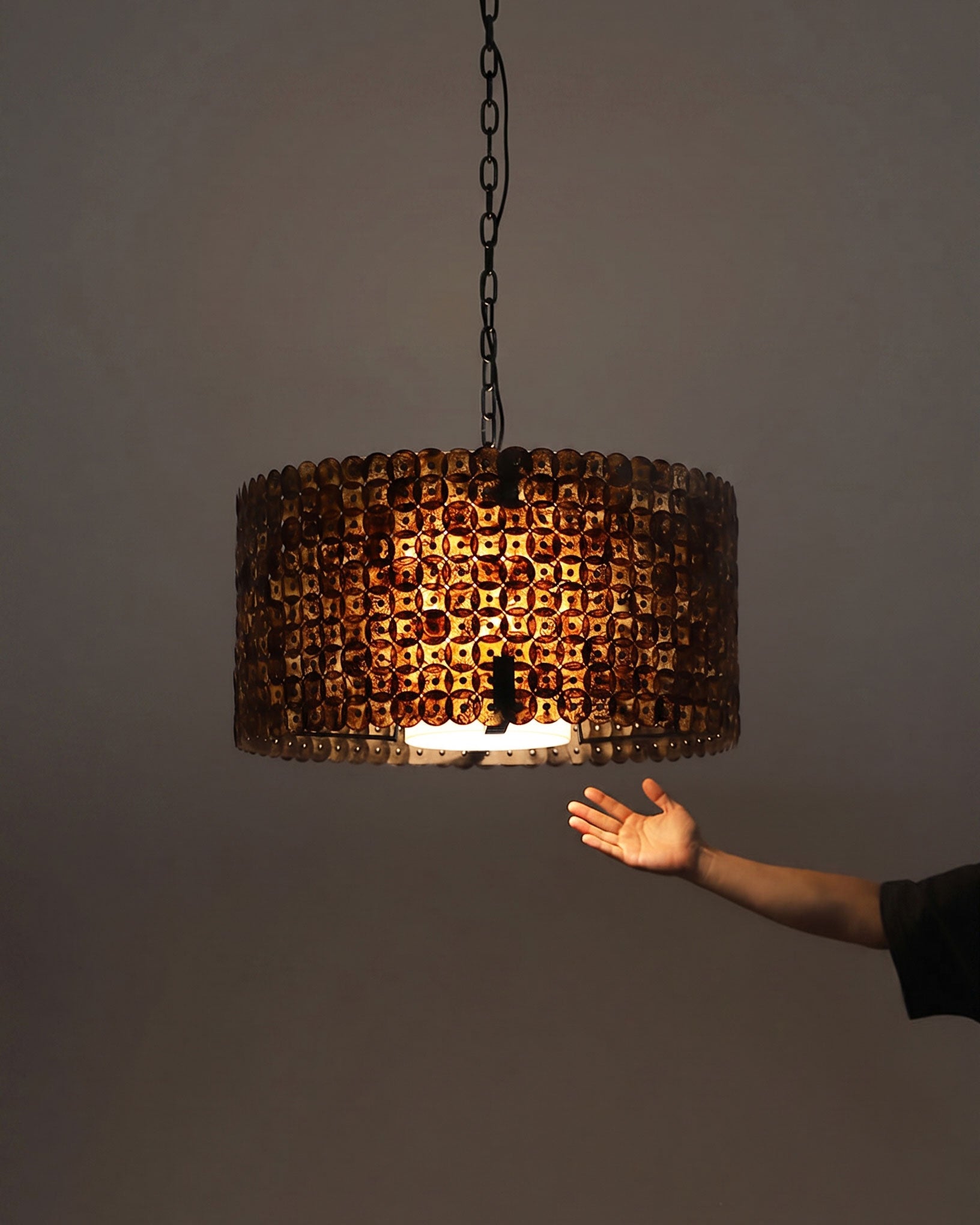 Finnick Rustic Disc Pendant Light