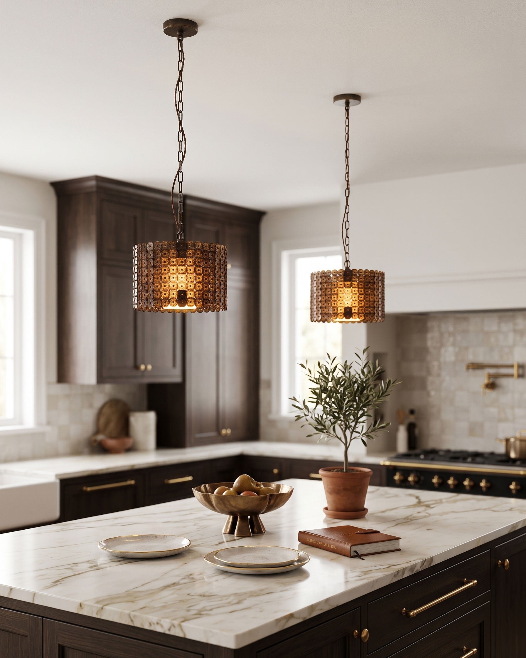 Finnick Rustic Disc Pendant Light