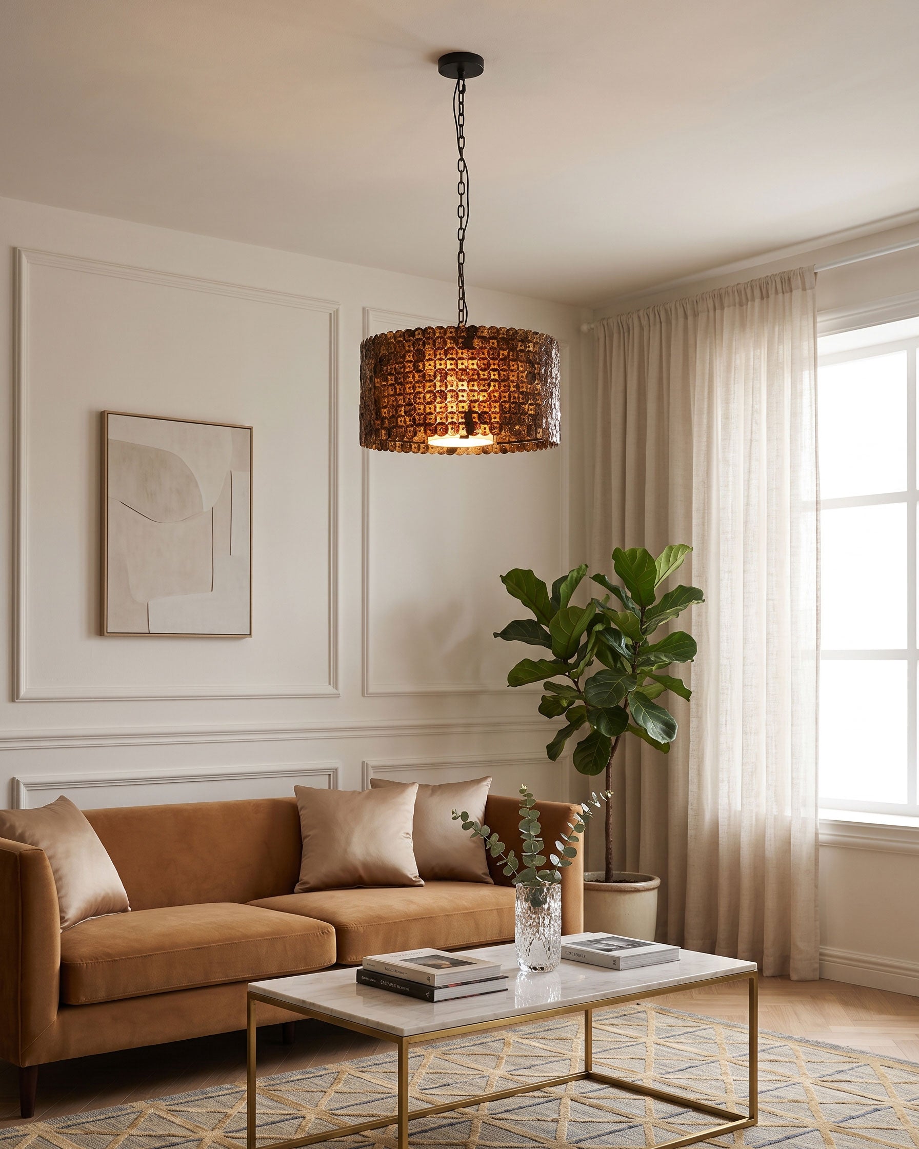 Finnick Rustic Disc Pendant Light