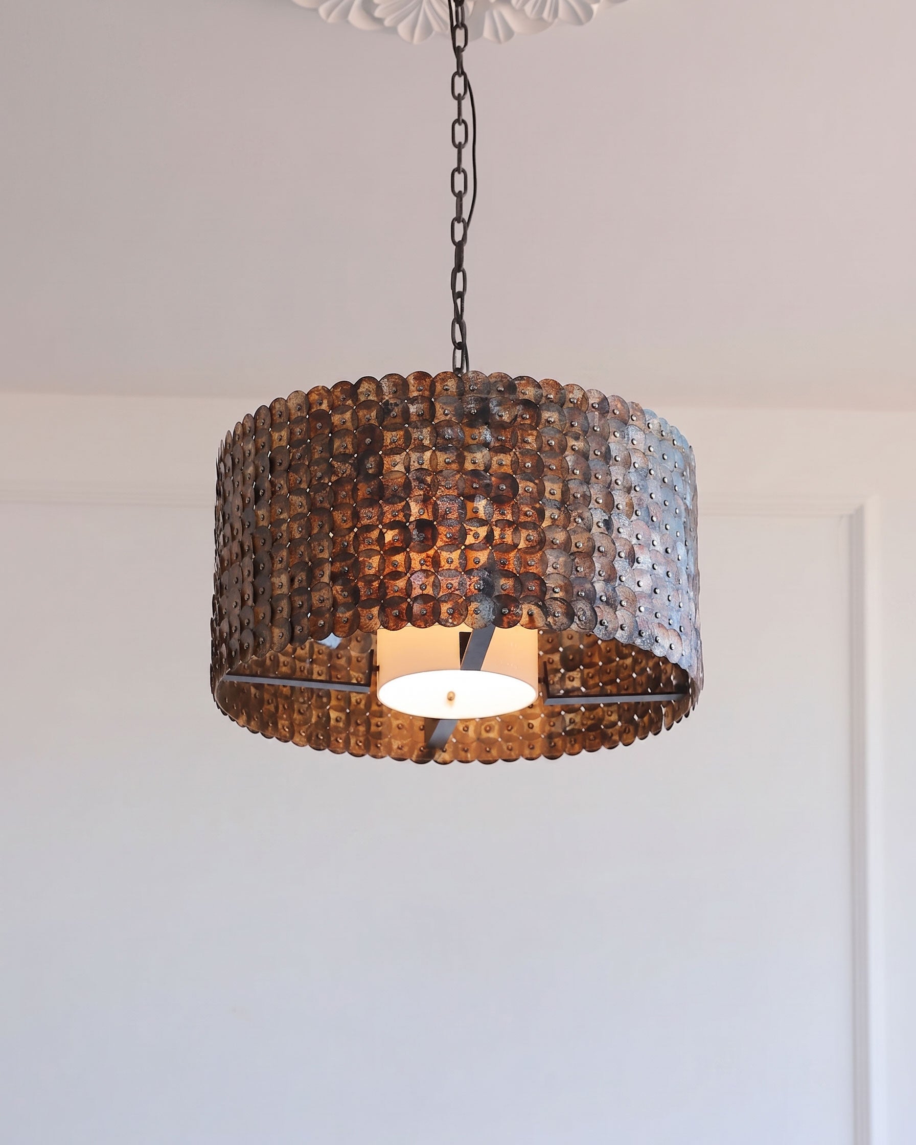 Finnick Rustic Disc Pendant Light