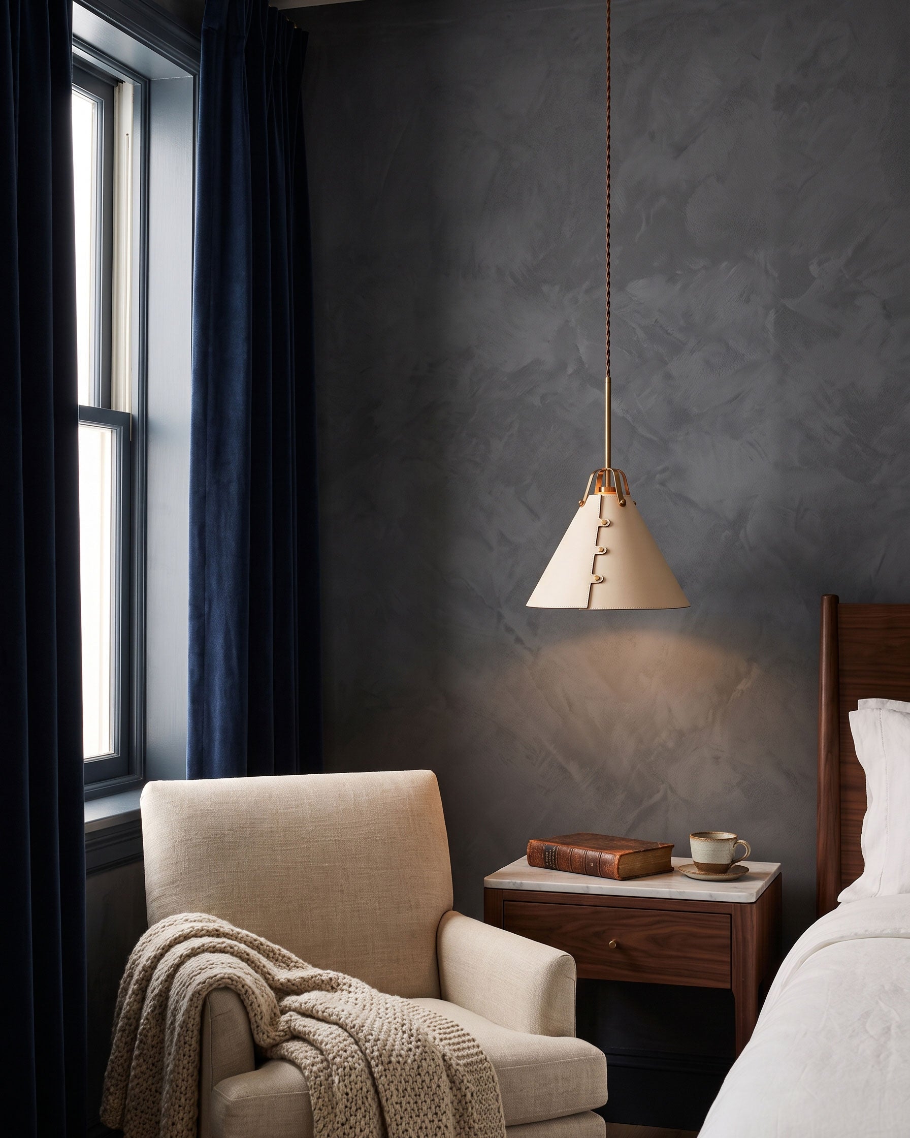 Fintan Stitched Cone Pendant Light