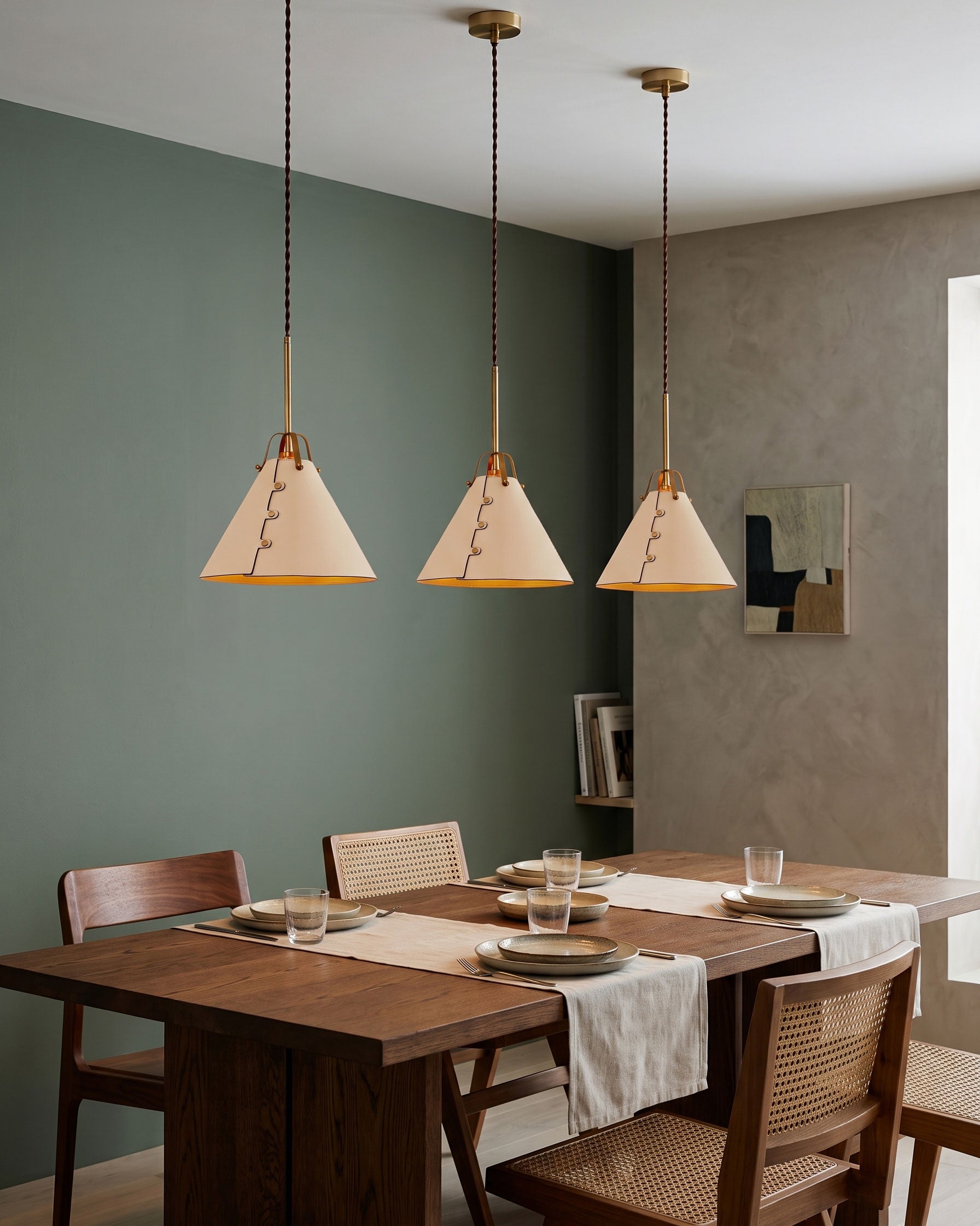 Fintan Stitched Cone Pendant Light