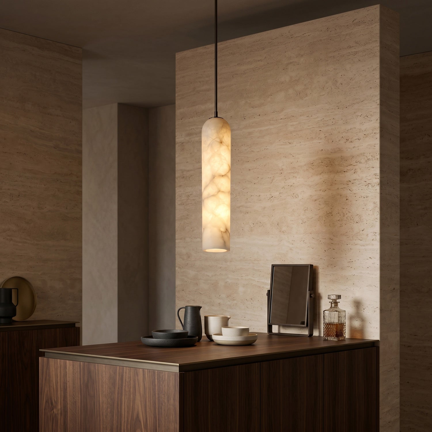 Float Alabaster Pendant Light