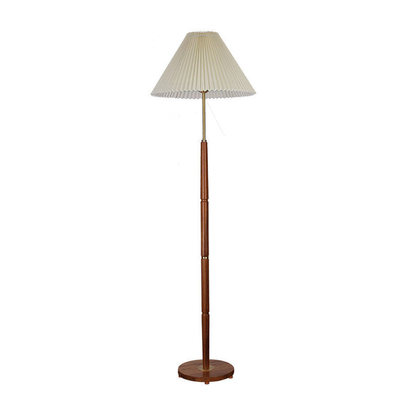 Flynn Pleated Walnut Floor Lamp