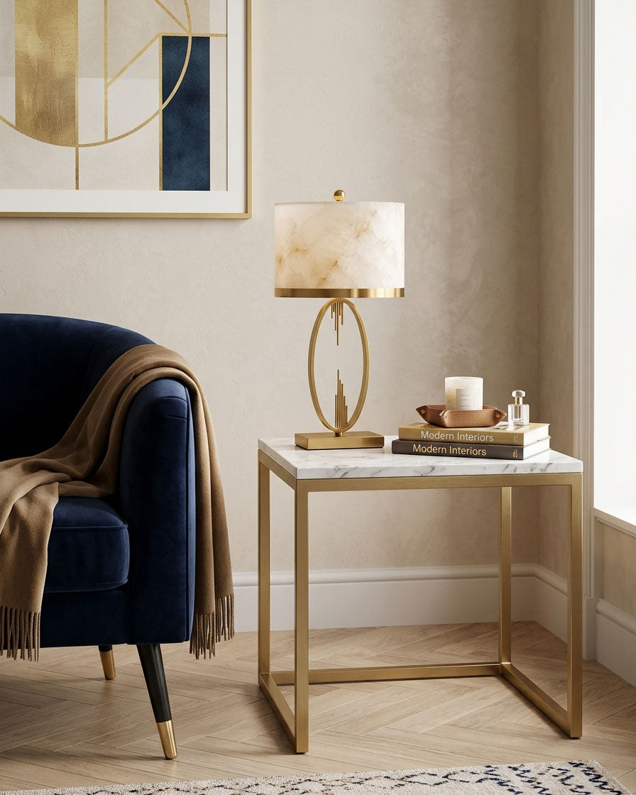 Gold Alabaster Table Lamp
