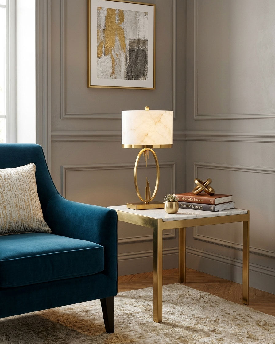 Gold Alabaster Table Lamp