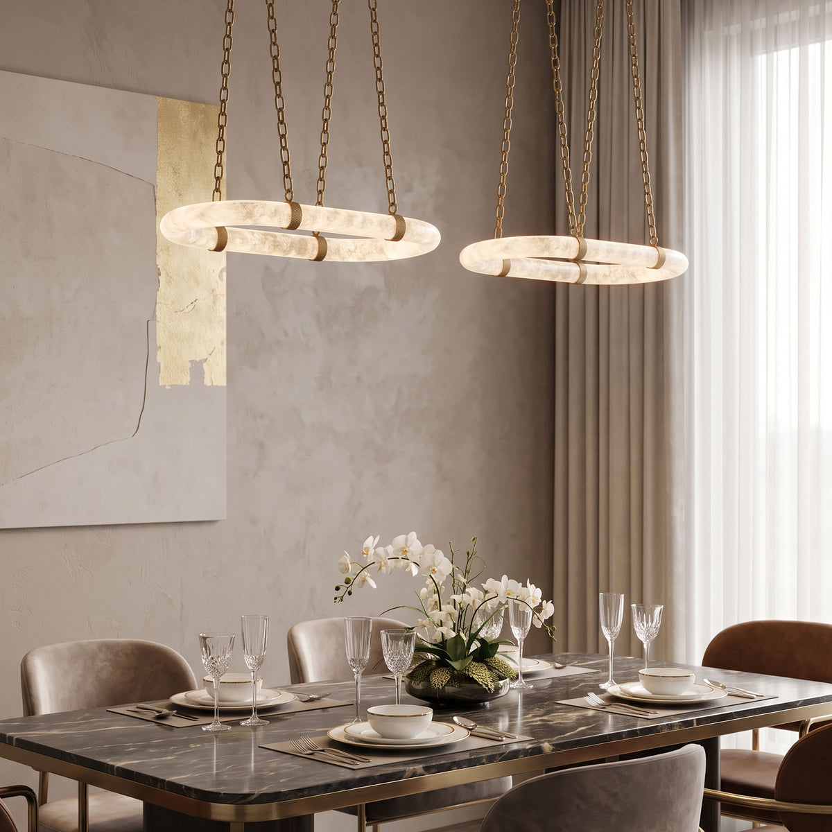 Hadley Floating Alabaster Chandelier