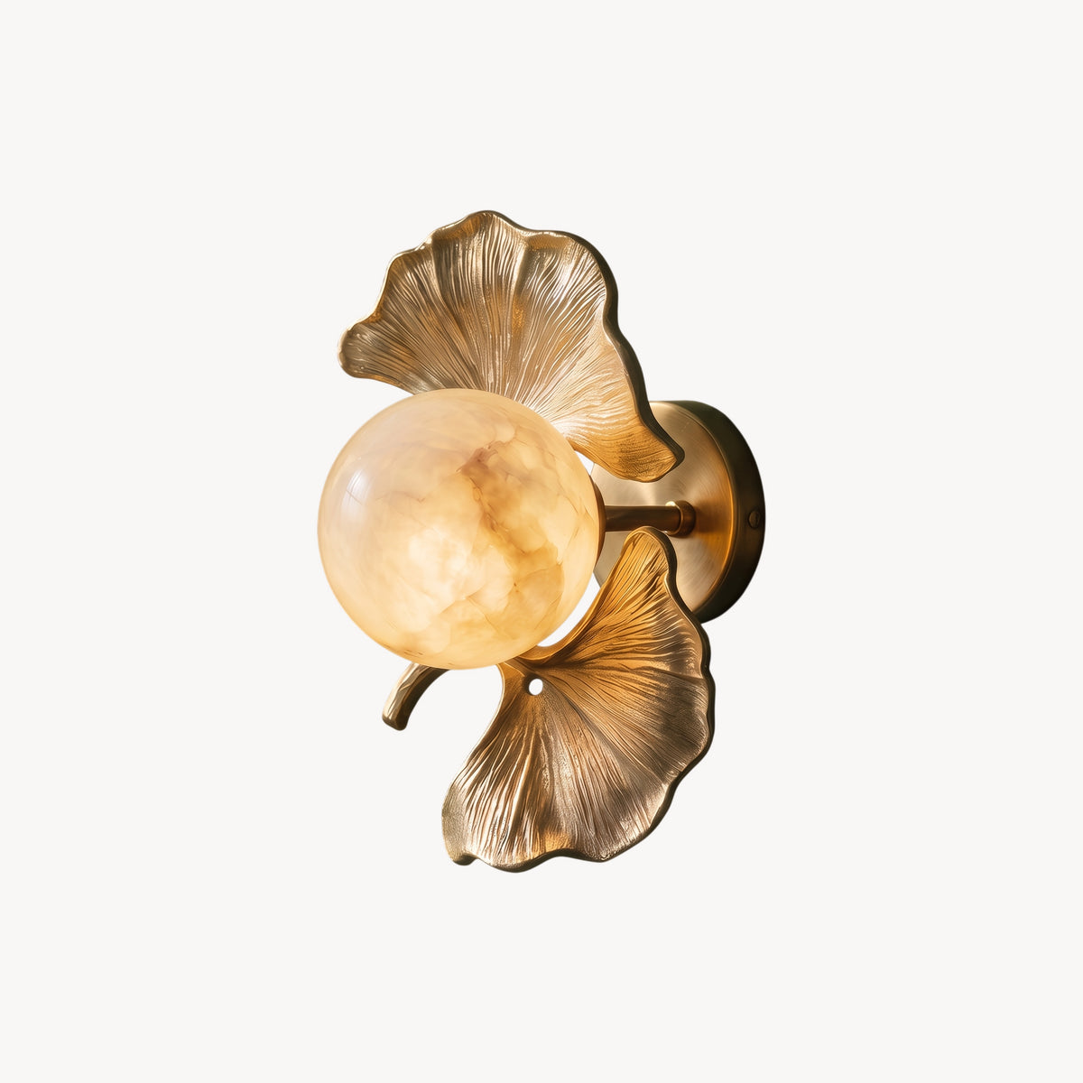 Aplique de pared de alabastro Halcyon Ginkgo