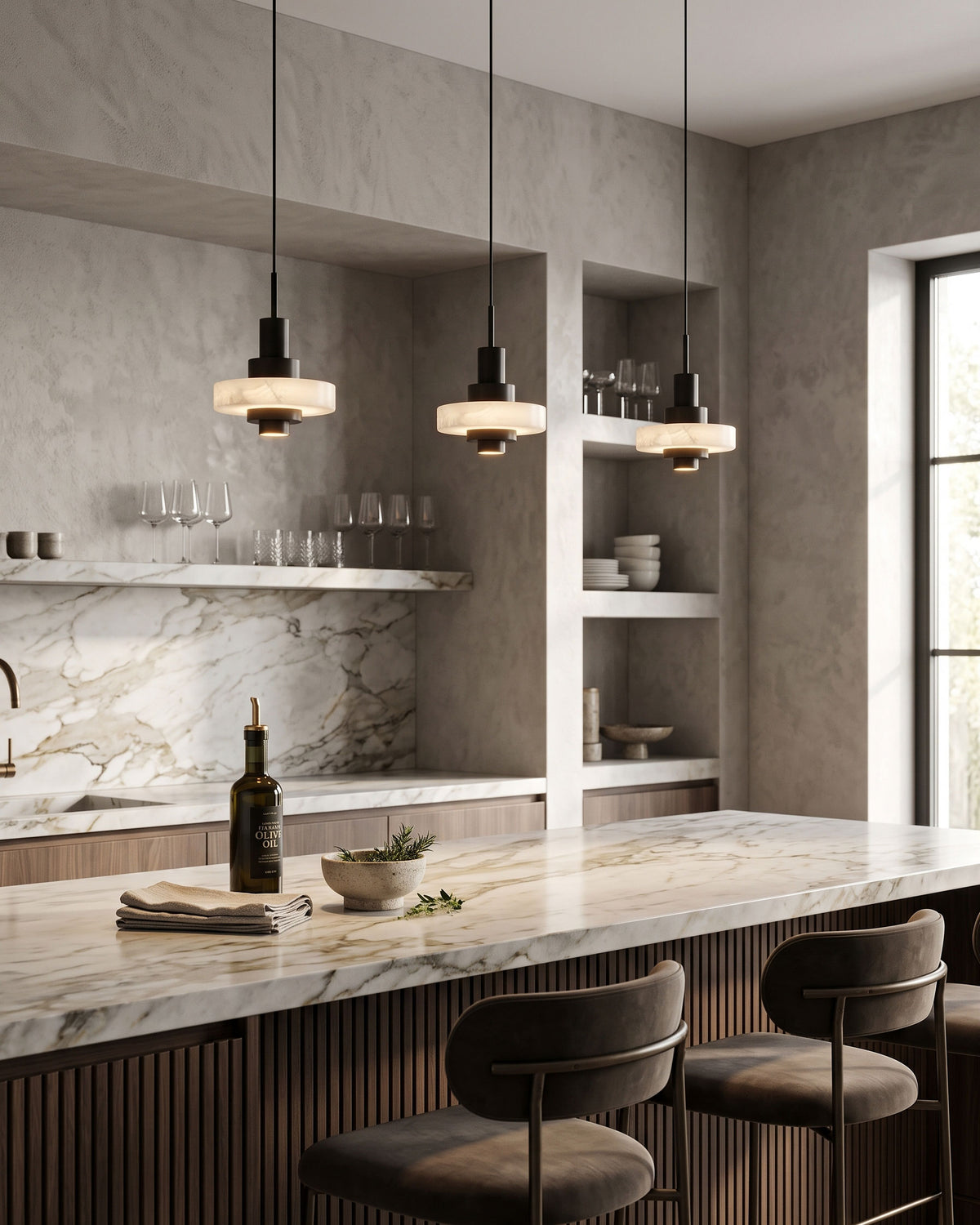 Herbie Alabaster Pendant Light