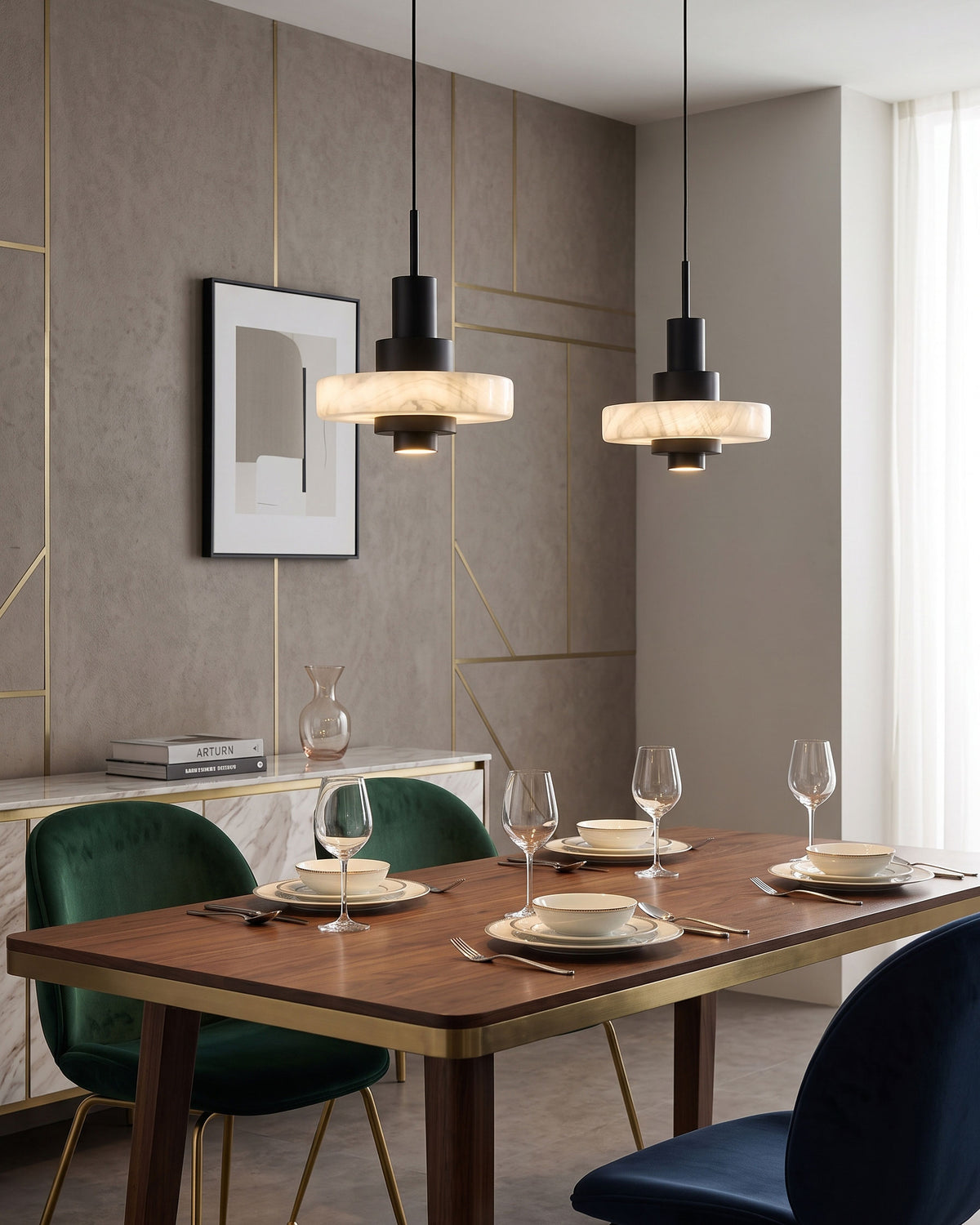 Herbie Alabaster Pendant Light