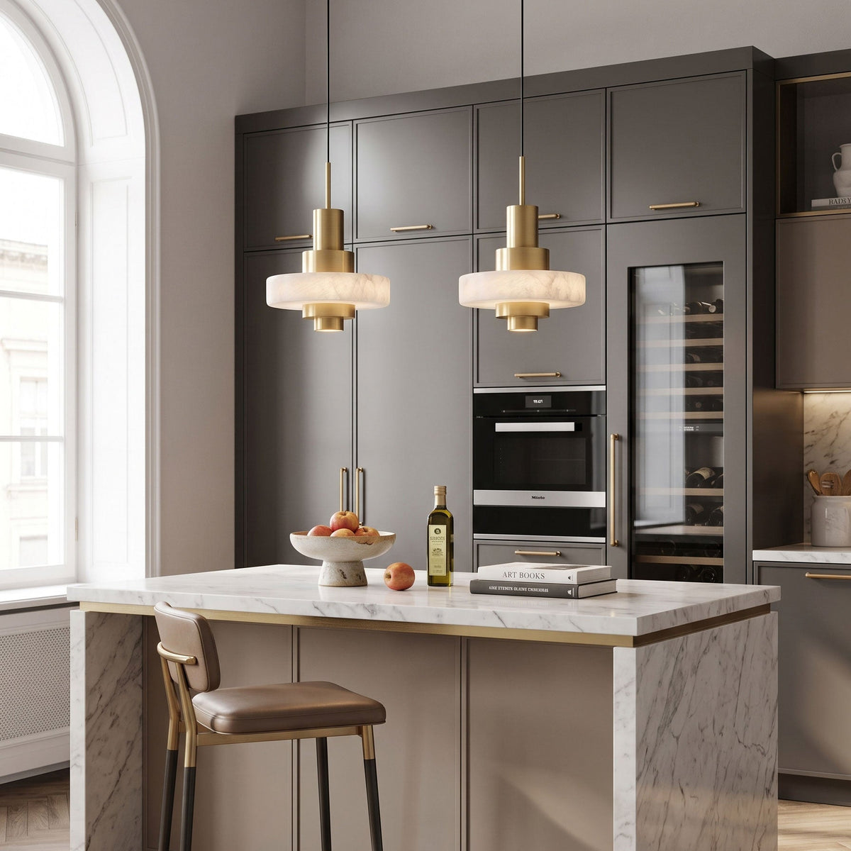 Herbie Alabaster Pendant Light