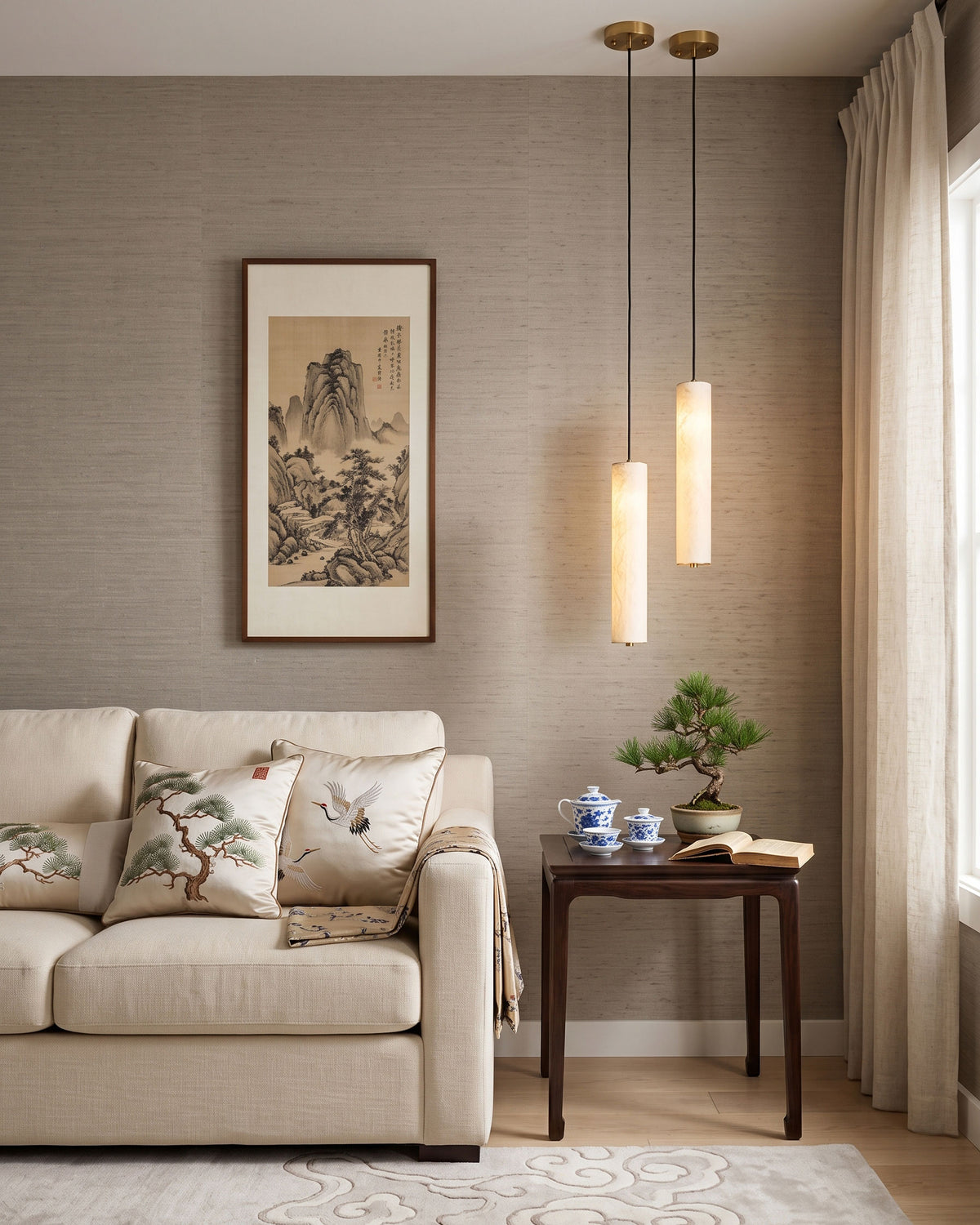 Ingrid Natural Silk Pendant Light – detail 20