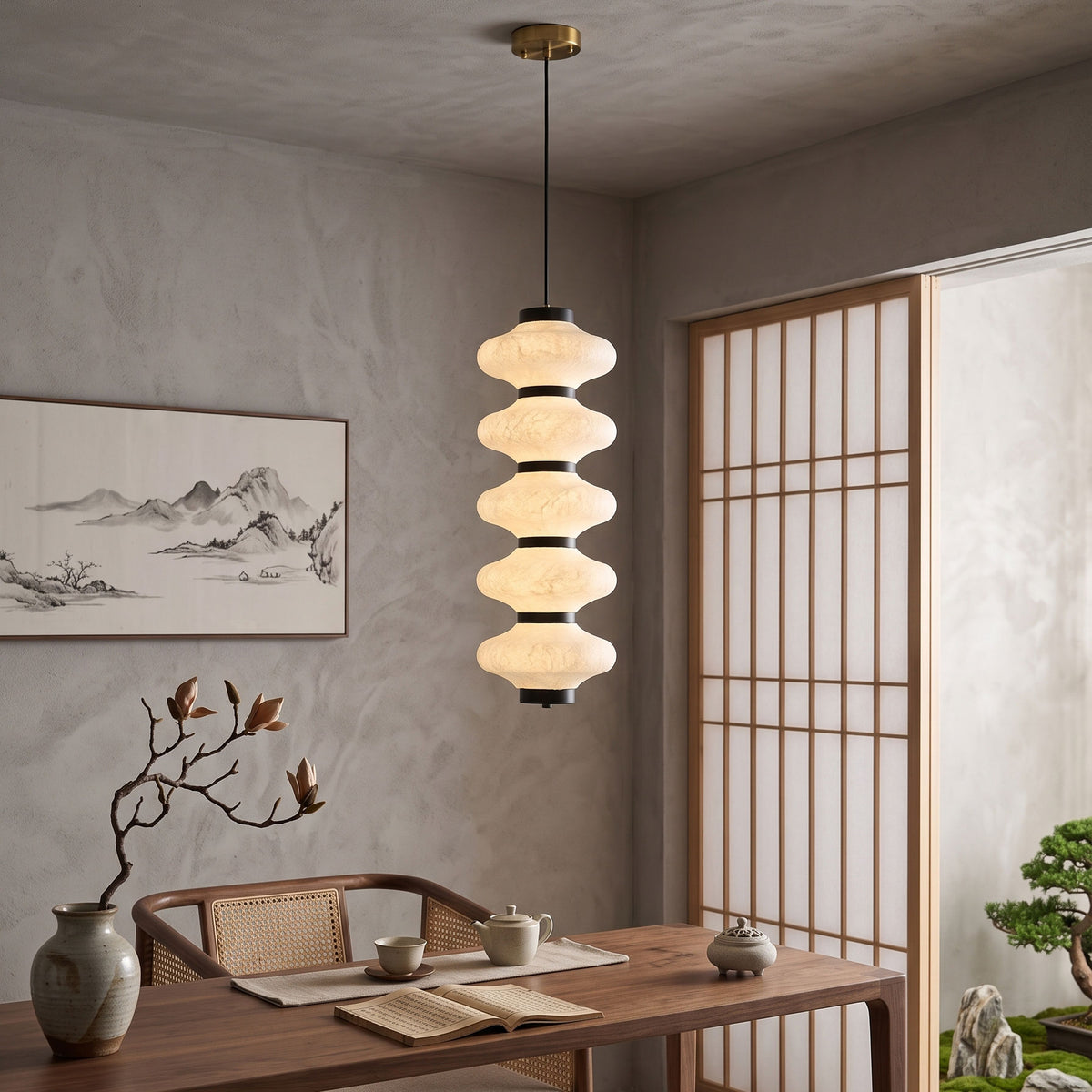 Jett Mulberry Silk Pendant Light