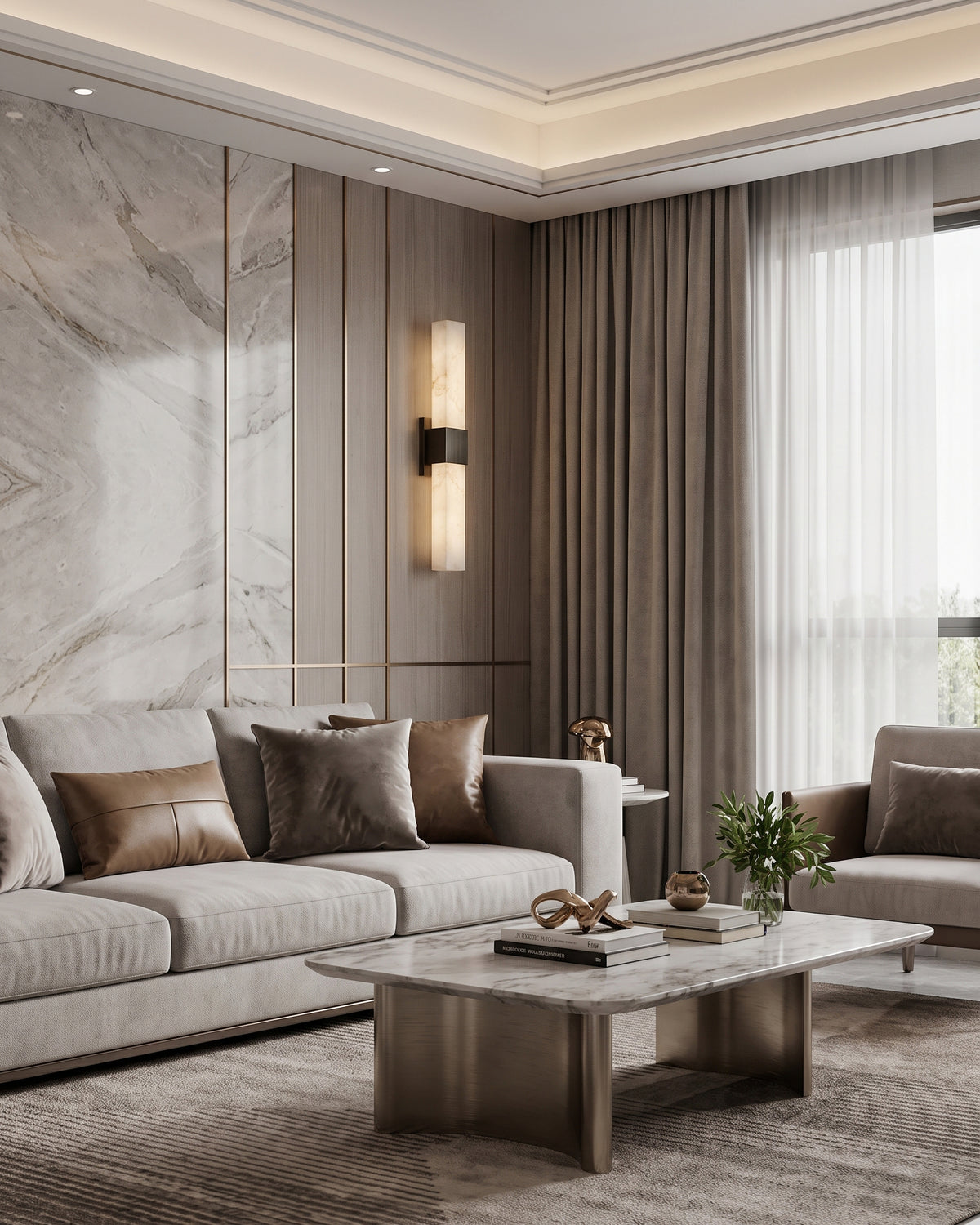 مصباح Kensington Alabaster الجداري