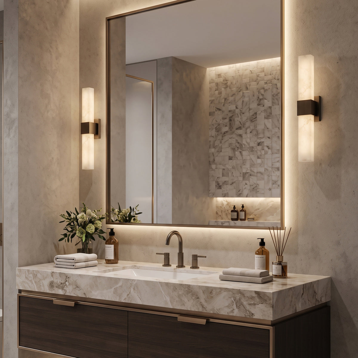 مصباح Kensington Alabaster الجداري