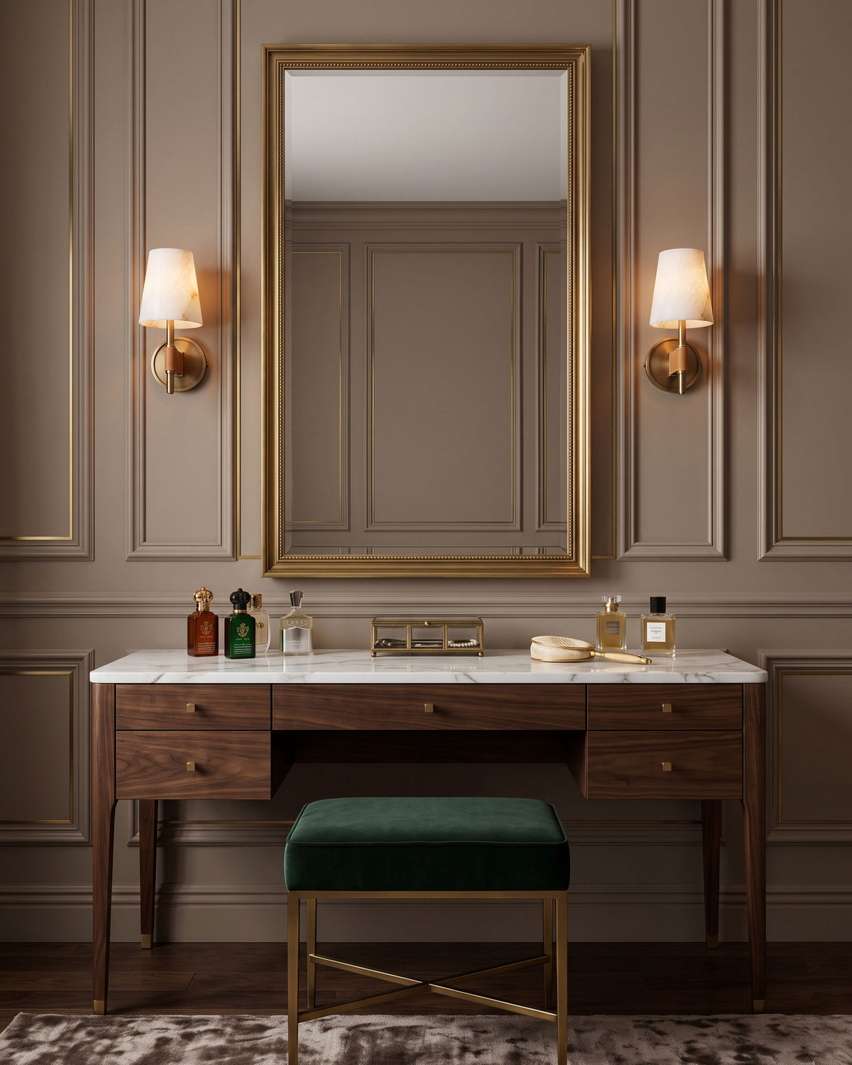 Kerrick Alabaster Leather Wall Sconce