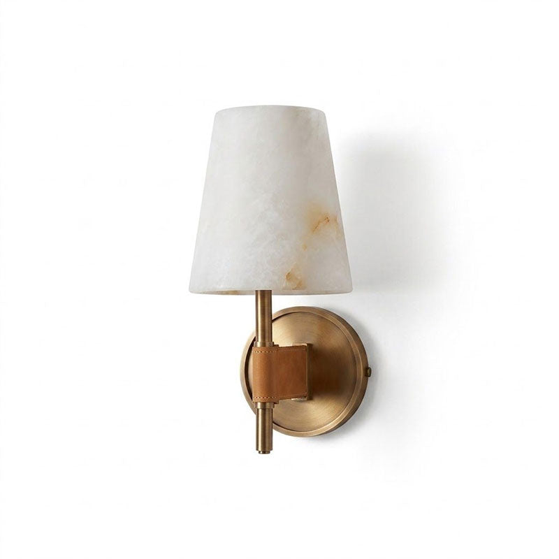 Kerrick Alabaster Leather Wall Sconce